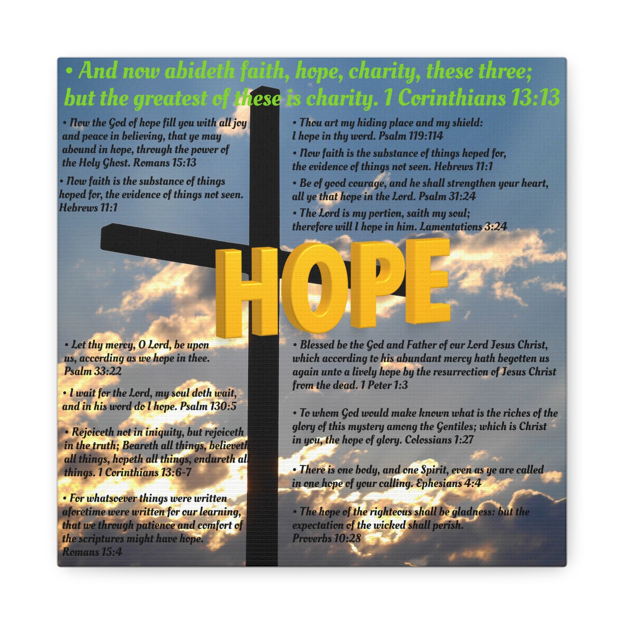 Hope Set 2 of 3 Canvas Art, Stretched Canvas Print Wall Decor, Unique Gift Idea