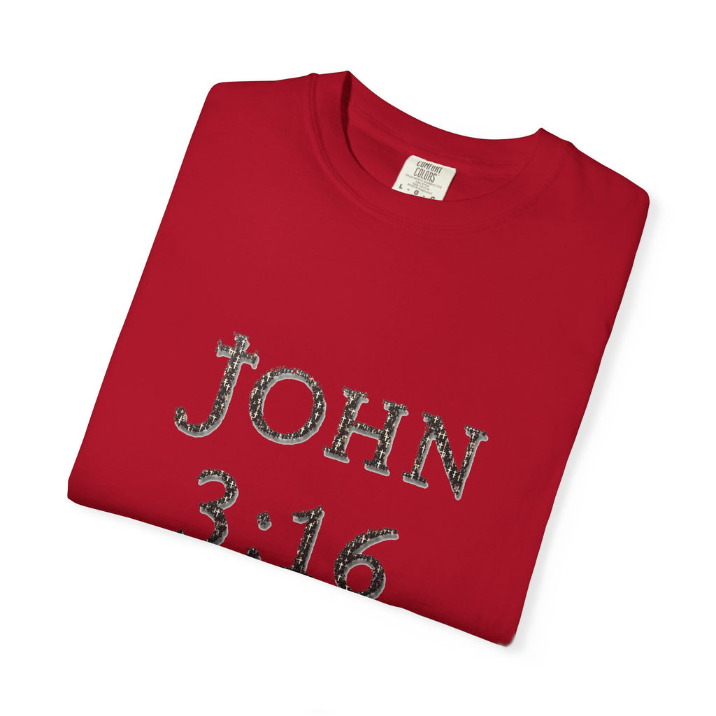 John 3:16 Scripture Cross T-shirt (Ver. 1) | Christian Bible Verse Tee