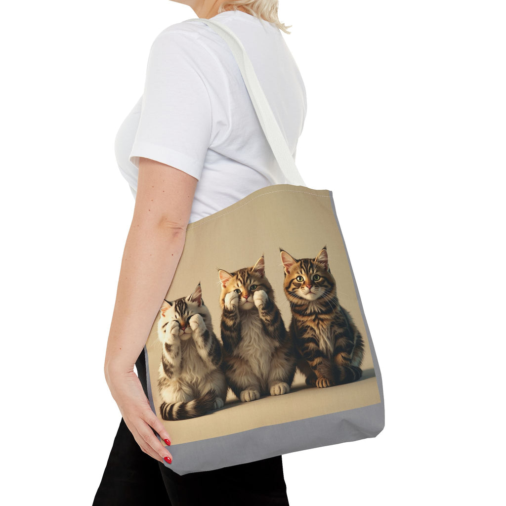 Tote Bag - Three Cats, Carry-All Shoulder Bag, Reusable Shopping Tote, Gift for Animal Lovers