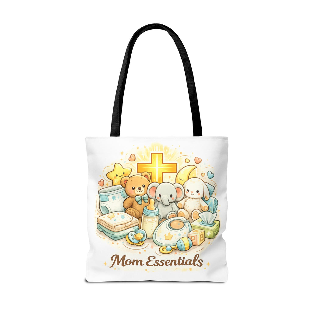 Mom Essentials White Tote Bag | All-Over Print Tote