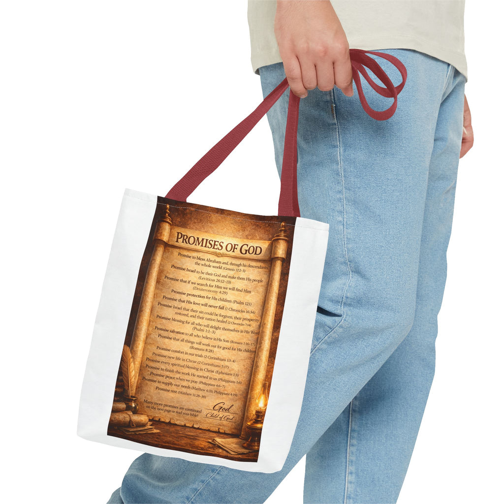 The Promises of God Tote Bag | Scripture Faith Design