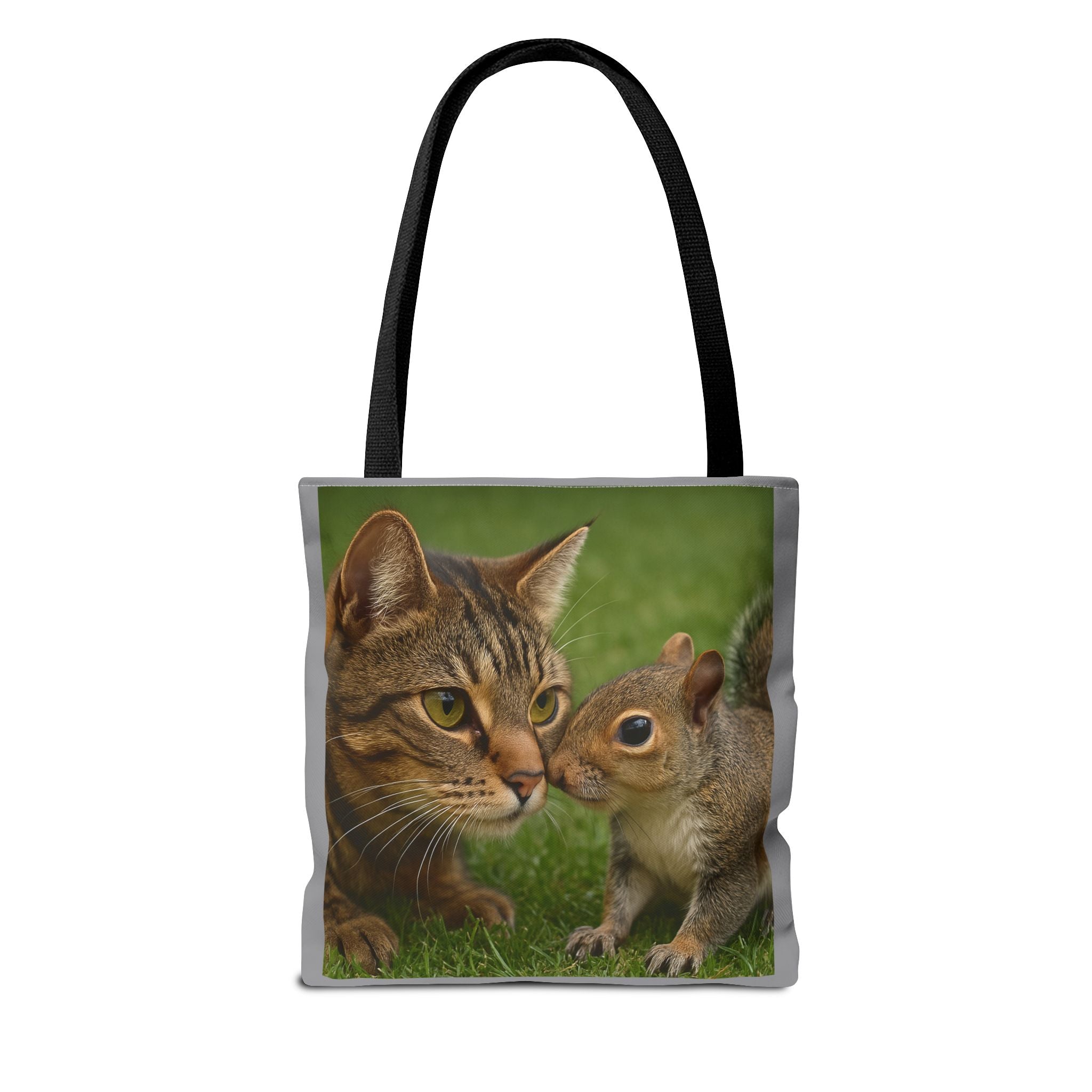 Squirrel and Cat Tote Bag - Cute Animal Print Shopping Bag, Eco-Friendly Reusable Grocery Bag, Gift for Animal Lovers, Nature Tote,