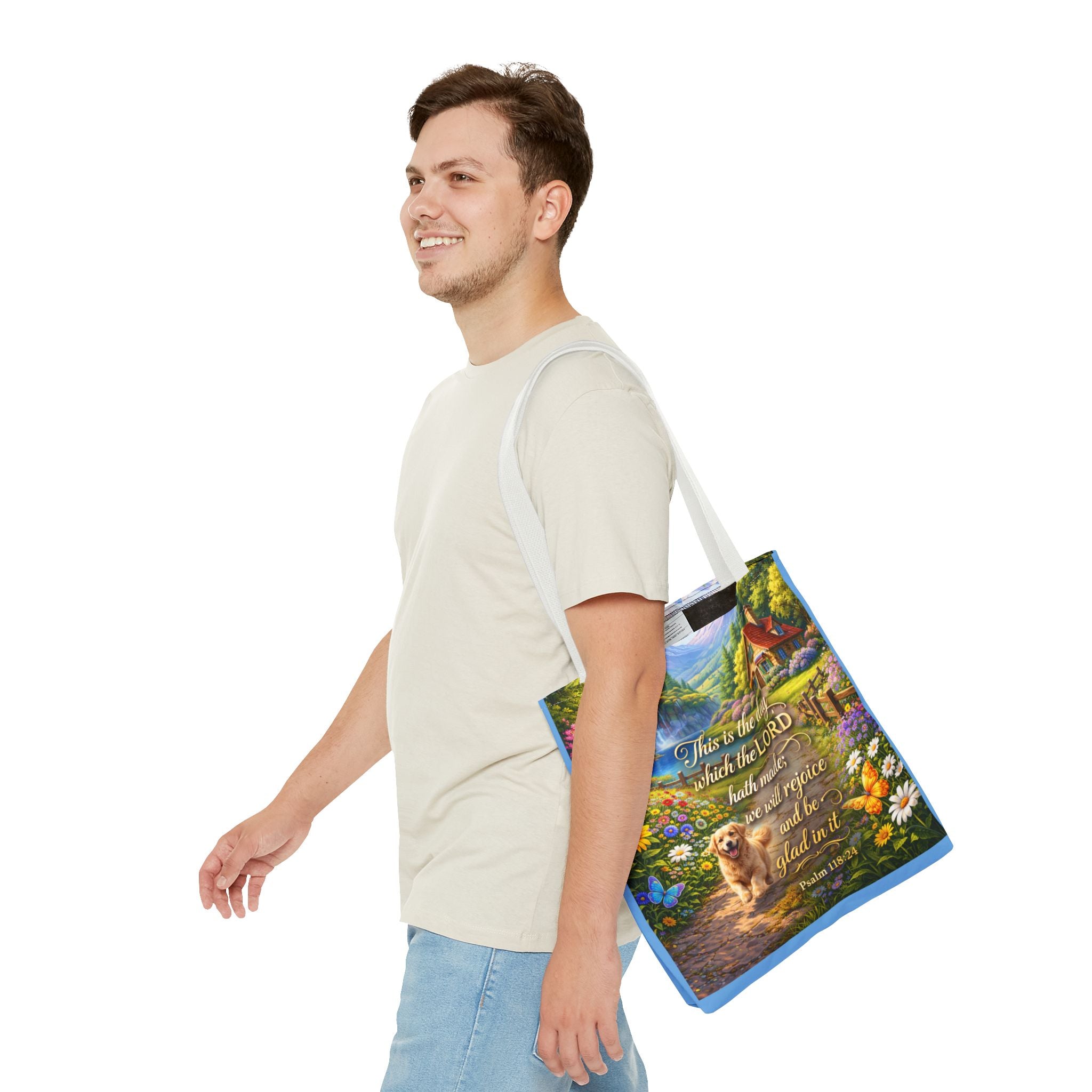 This Is The Day Which The Lord Hath Made | Christian Tote Bag | Scripture Canvas Tote