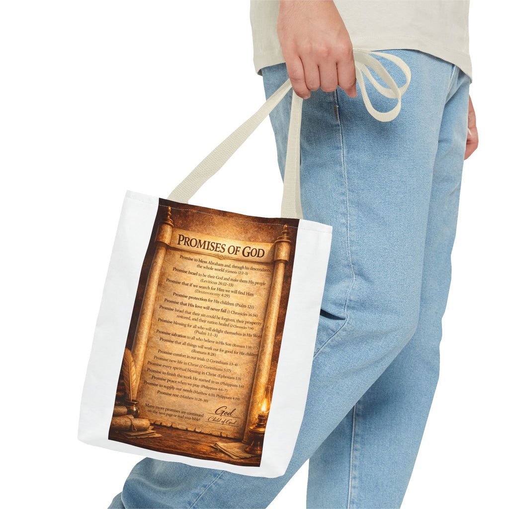 The Promises of God Tote Bag | Scripture Faith Design