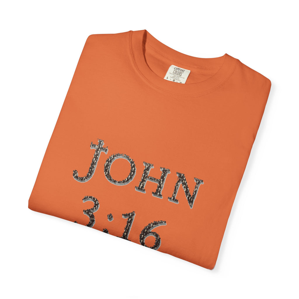 John 3:16 Scripture Cross T-shirt (Ver. 1) | Christian Bible Verse Tee