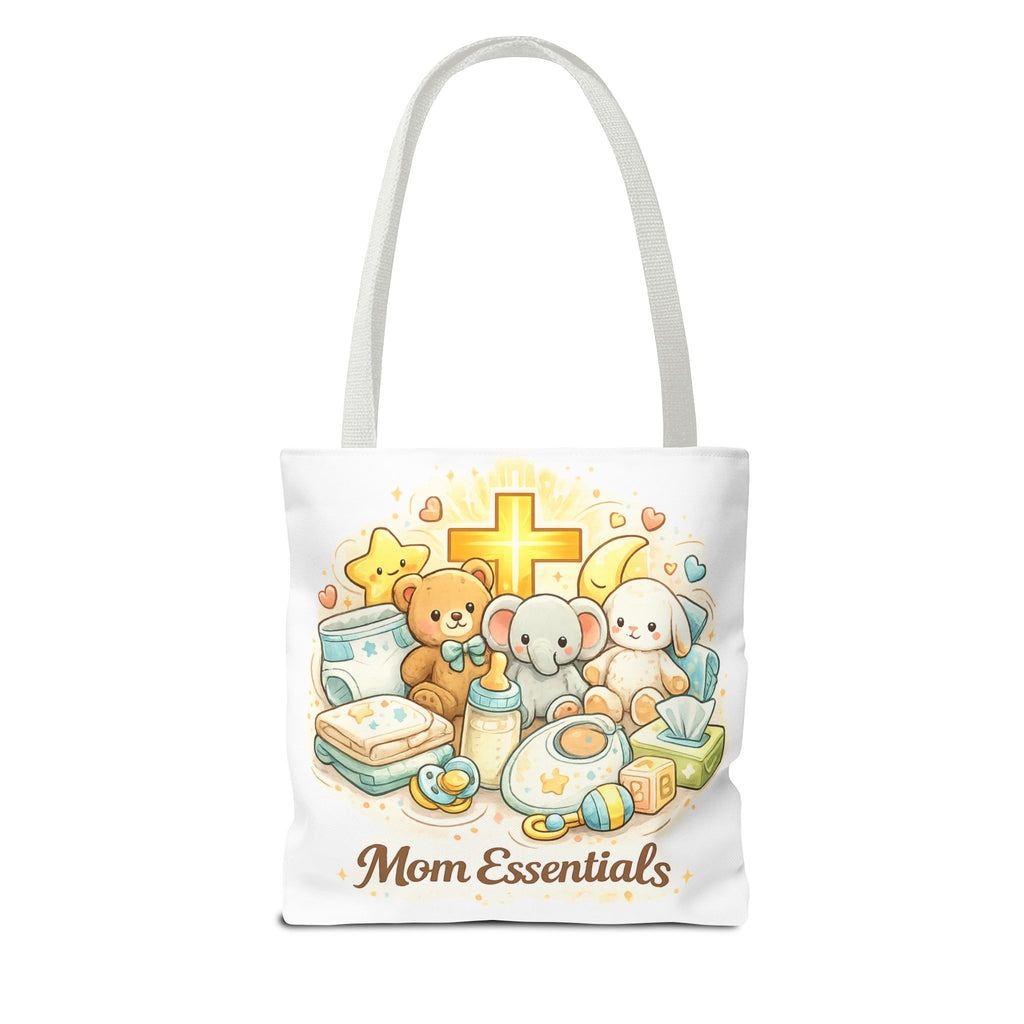Mom Essentials White Tote Bag | All-Over Print Tote