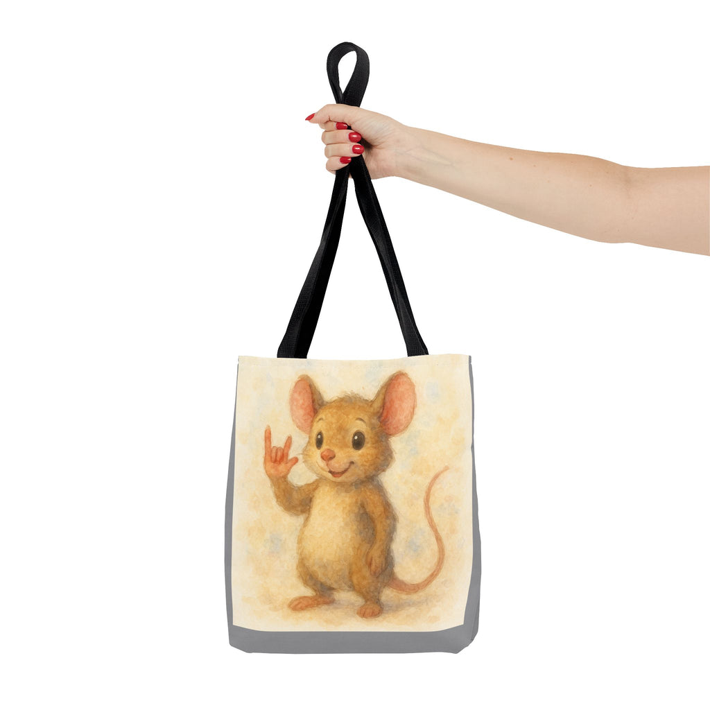 Tote Bag - Mouse 3 I Love You, Cute Animal Print, Carry-All Shoulder Bag, Reusable Shopping Tote, Gift for Animal Lovers
