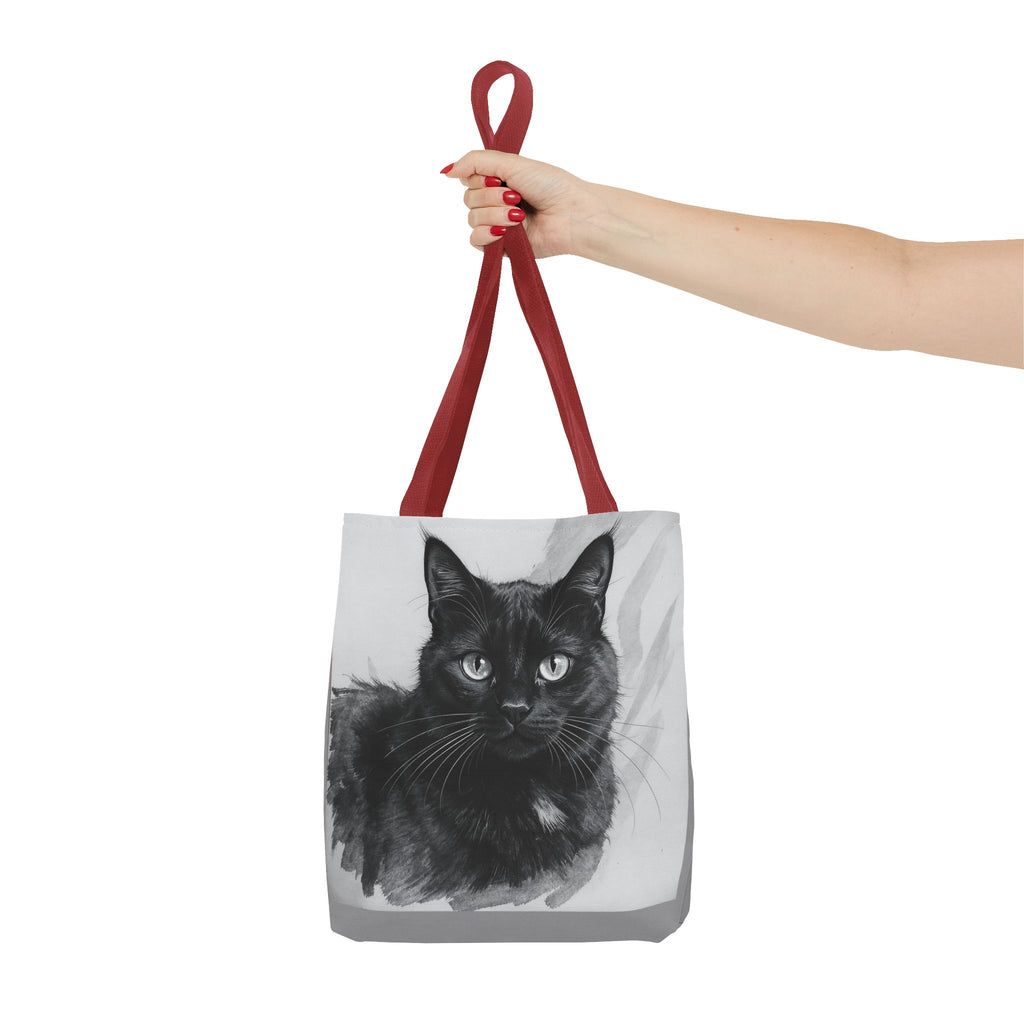 Tote Bag - Charcoal Cat, Carry-All Shoulder Bag, Reusable Shopping Tote, Gift for Animal Lovers