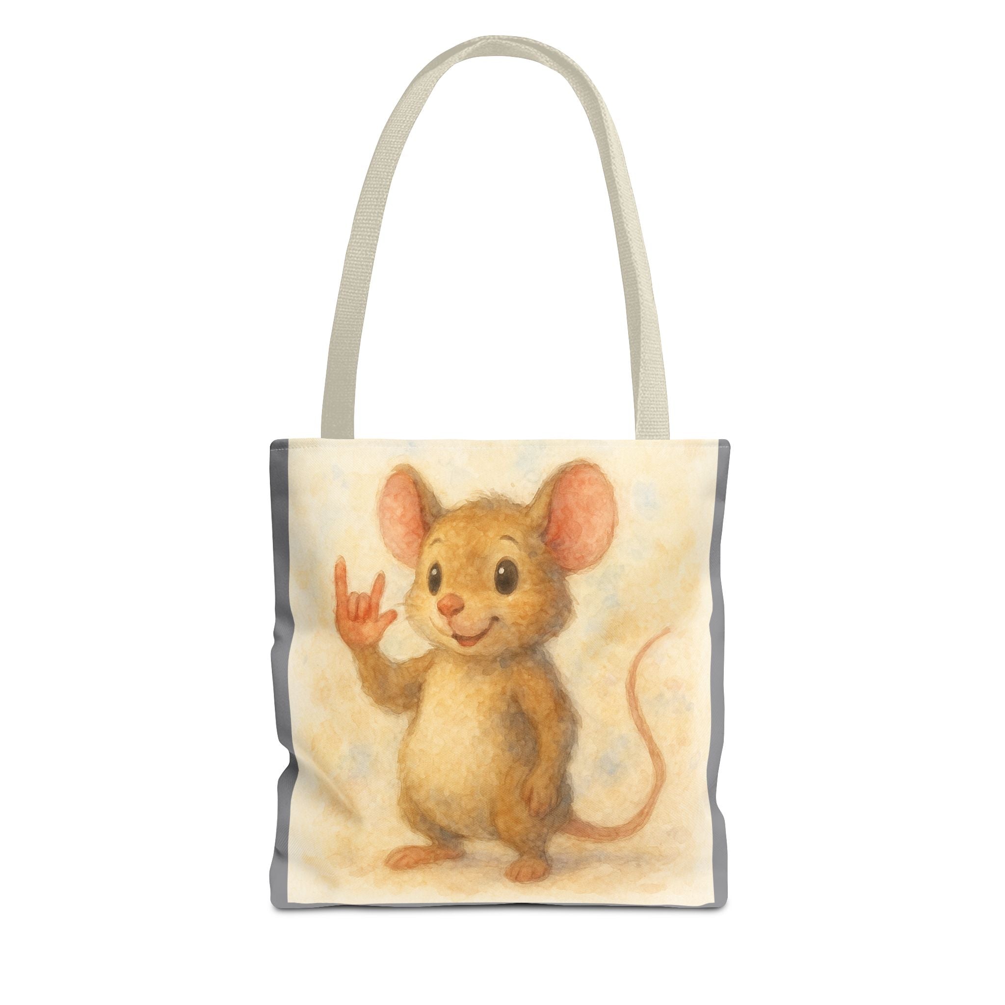 Tote Bag - Mouse 3 I Love You, Cute Animal Print, Carry-All Shoulder Bag, Reusable Shopping Tote, Gift for Animal Lovers