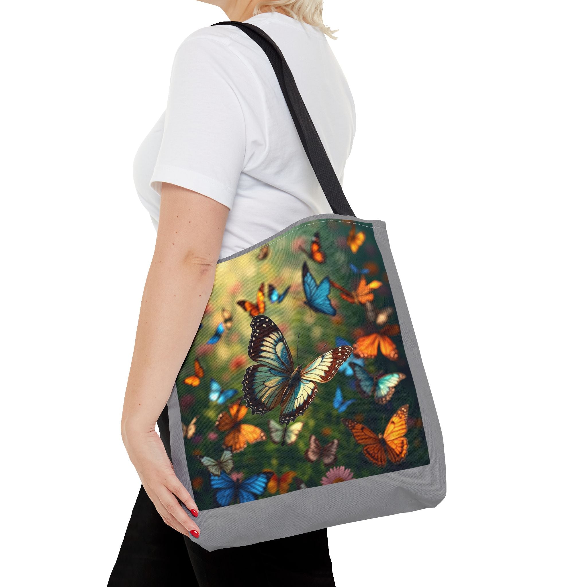 Butterfly Swam 1 Tote Bag - Floral Nature Garden Shopping Bag, Reusable Canvas Handbag, Eco-Friendly Market Tote, Gift for Her, Spring