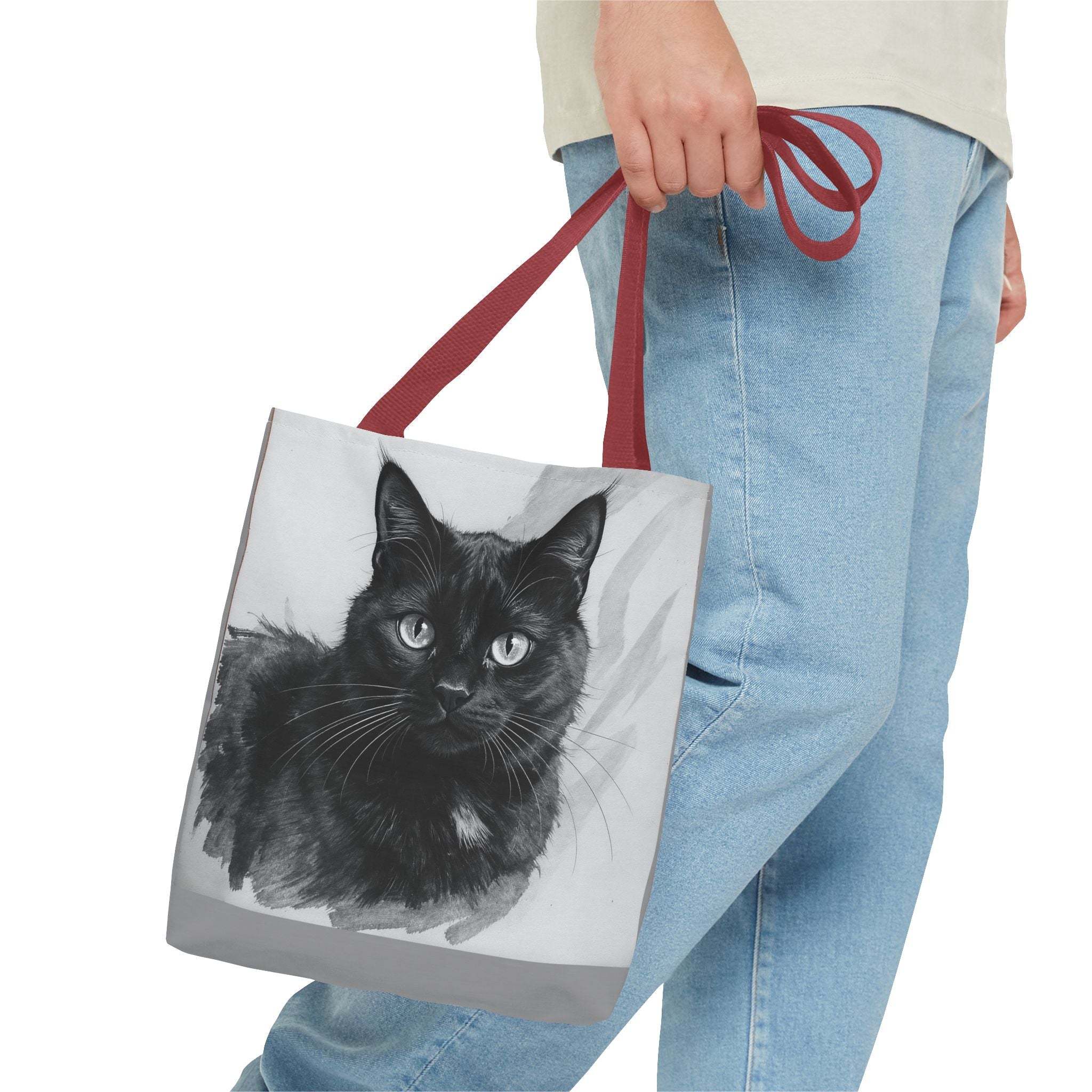 Tote Bag - Charcoal Cat, Carry-All Shoulder Bag, Reusable Shopping Tote, Gift for Animal Lovers