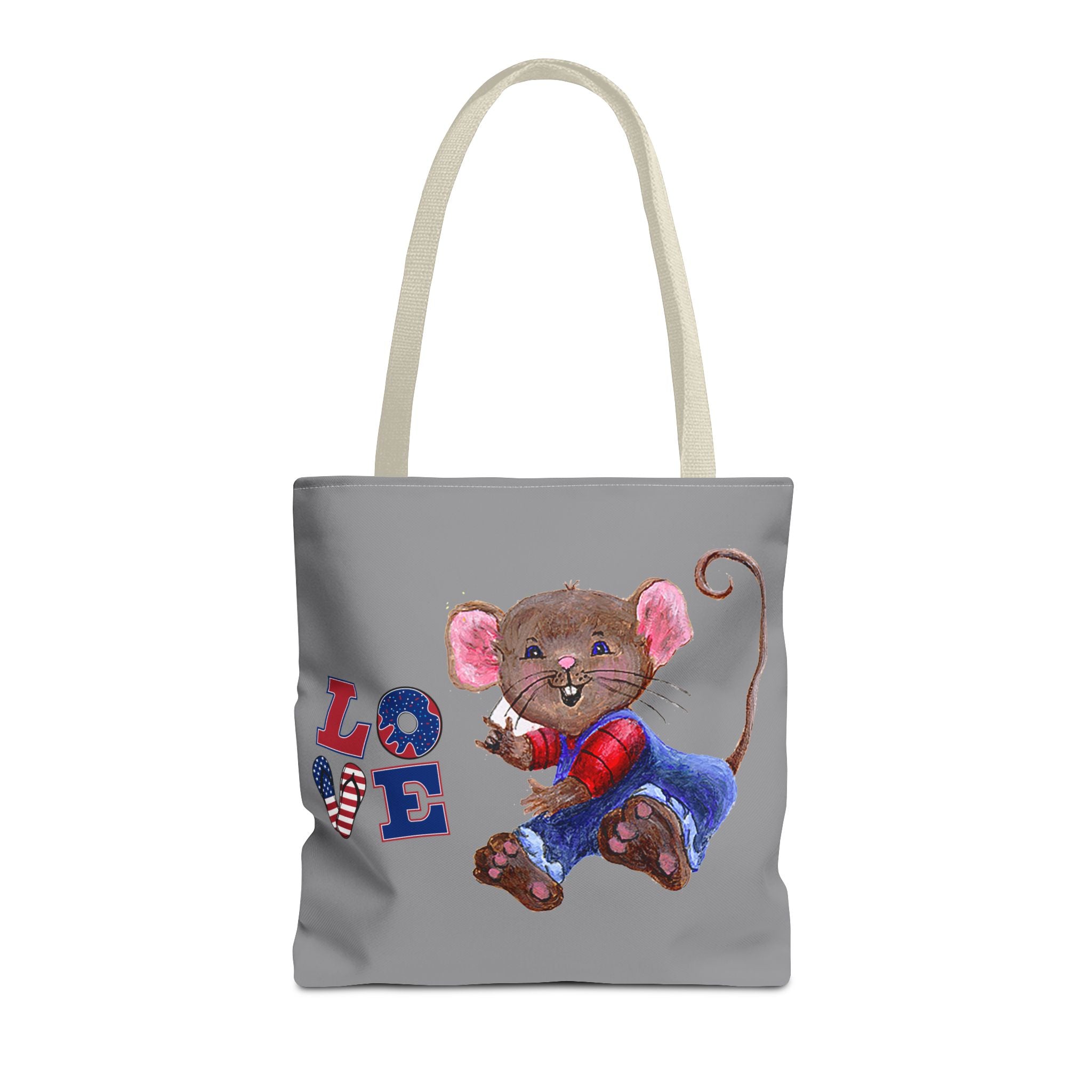 I Love You Mouse Patriotic LOVE Tote Bag | Mouse 2 | All-Over Print