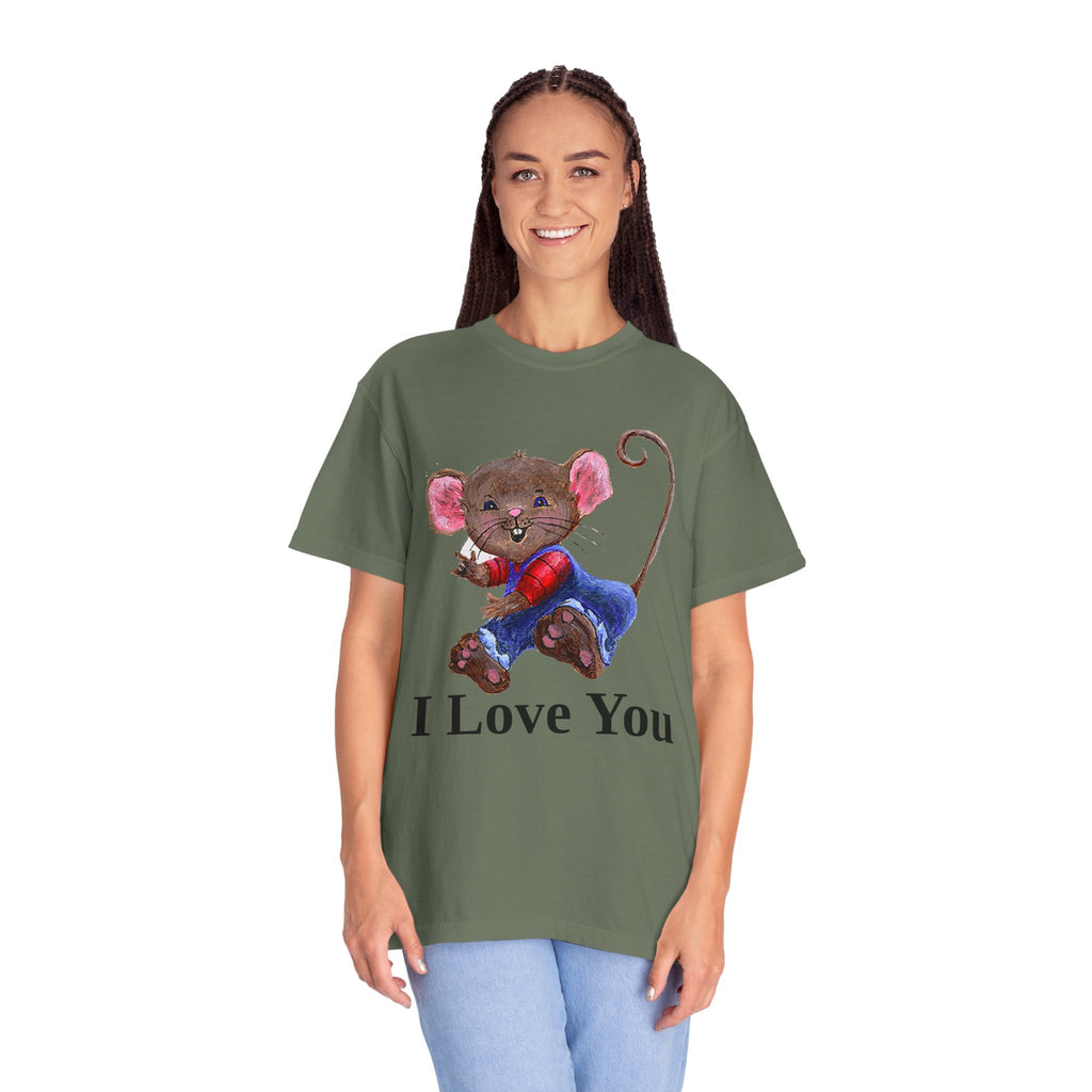 I Love You Mouse Version 2 Unisex T-shirt, Apparel, Clothing, Cute Mouse Tee, Christian Gift, Casual Top