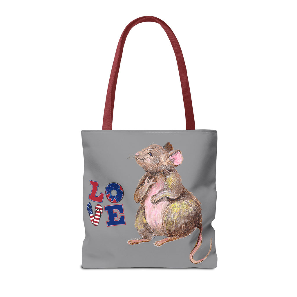 I Love You Mouse Patriotic LOVE Tote Bag | Mouse 1 | All-Over Print