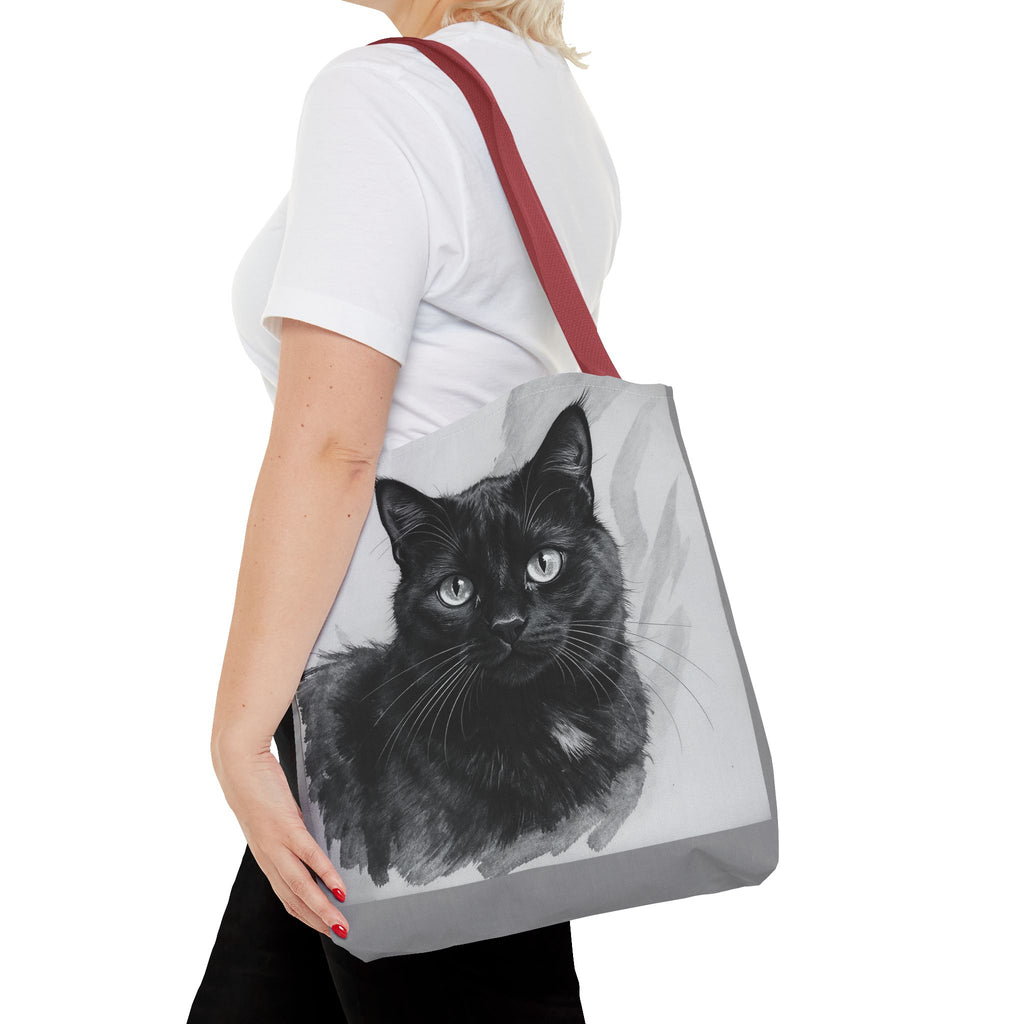 Tote Bag - Charcoal Cat, Carry-All Shoulder Bag, Reusable Shopping Tote, Gift for Animal Lovers
