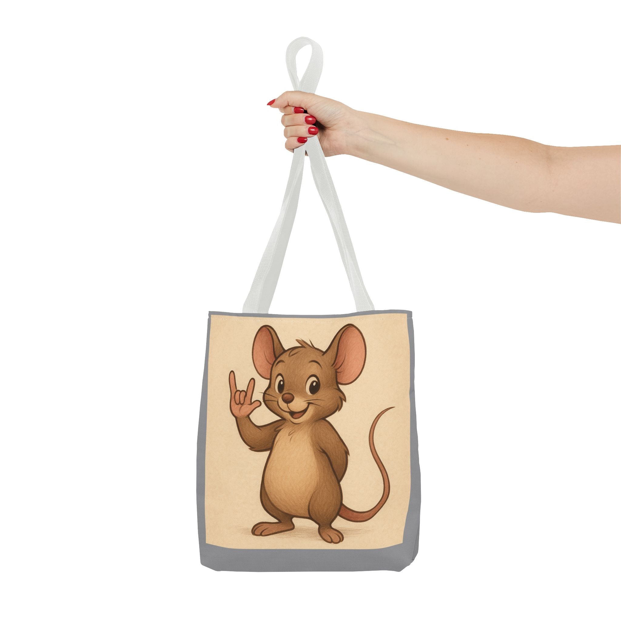 Tote Bag - Mouse I Love You, Cute Animal Print, Carry-All Shoulder Bag, Reusable Shopping Tote, Gift for Animal Lovers, Eco-Friendly Grocery