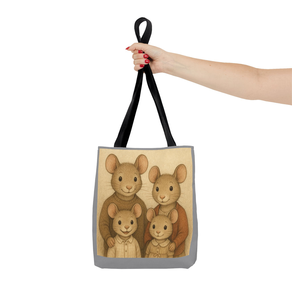 Tote Bag - Mouse Family, Cute Animal Print, Carry-All Shoulder Bag, Reusable Shopping Tote, Gift for Animal Lovers