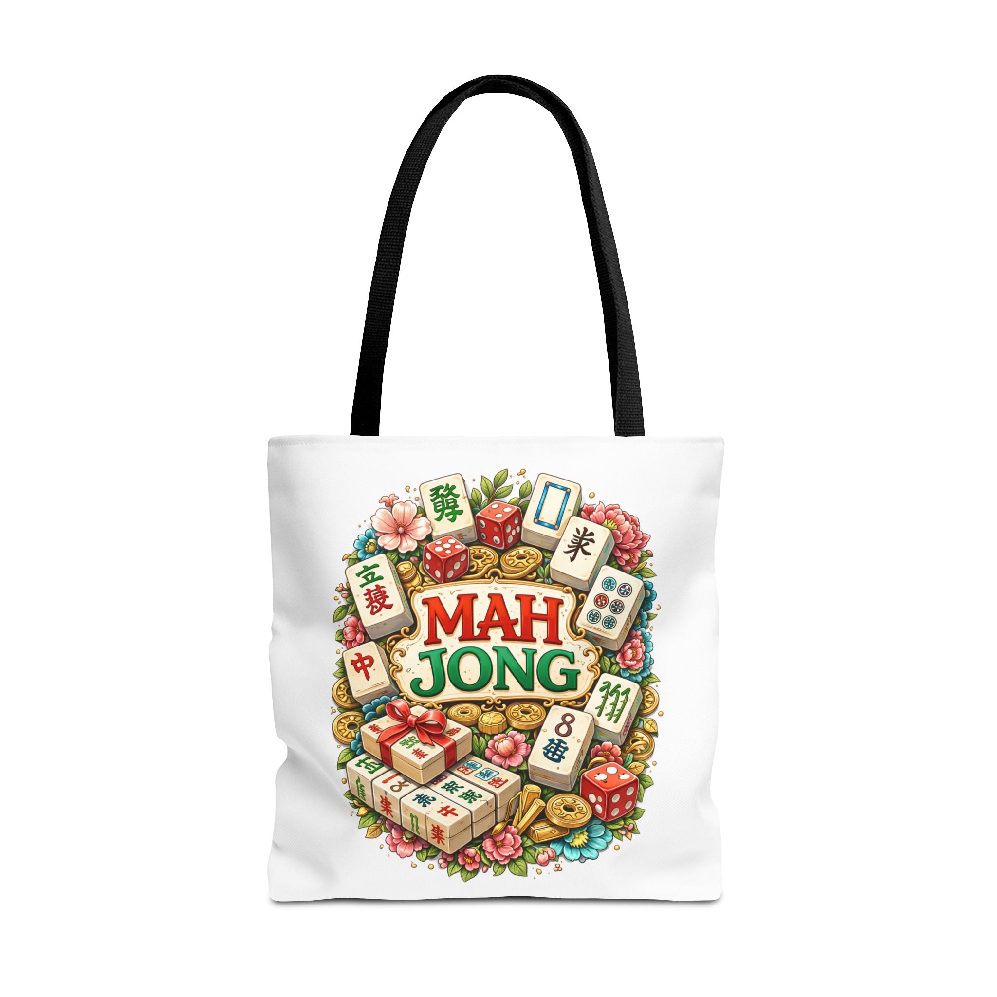 White Mahjong Tiles Tote Bag | All-Over Print Tote