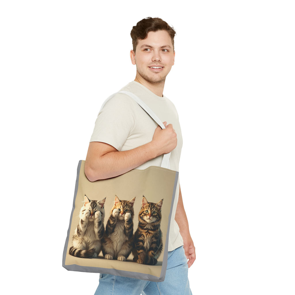 Tote Bag - Three Cats, Carry-All Shoulder Bag, Reusable Shopping Tote, Gift for Animal Lovers
