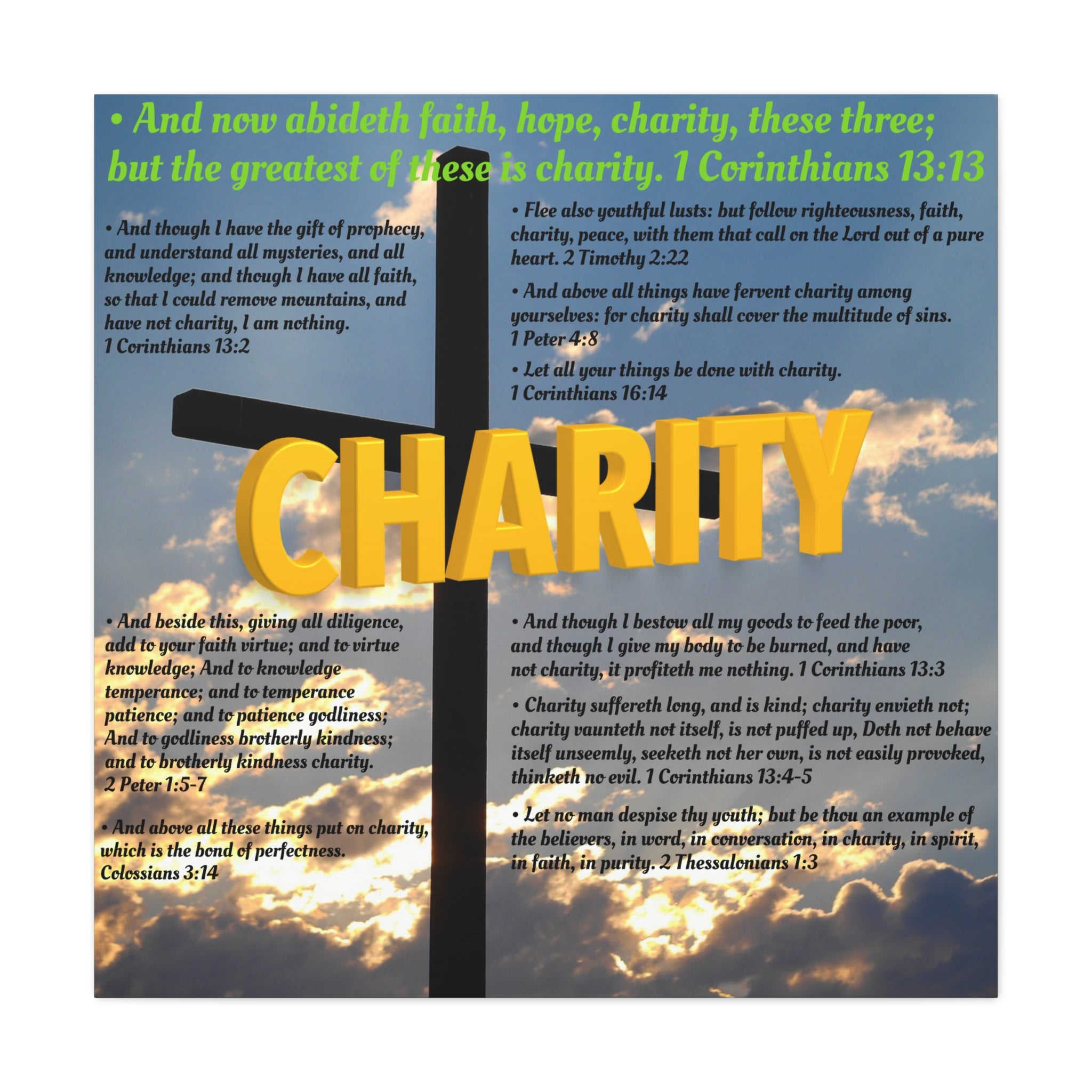 Charity Set 3 of 3 Canvas Art, Stretched Canvas Print Wall Decor, Unique Gift Idea