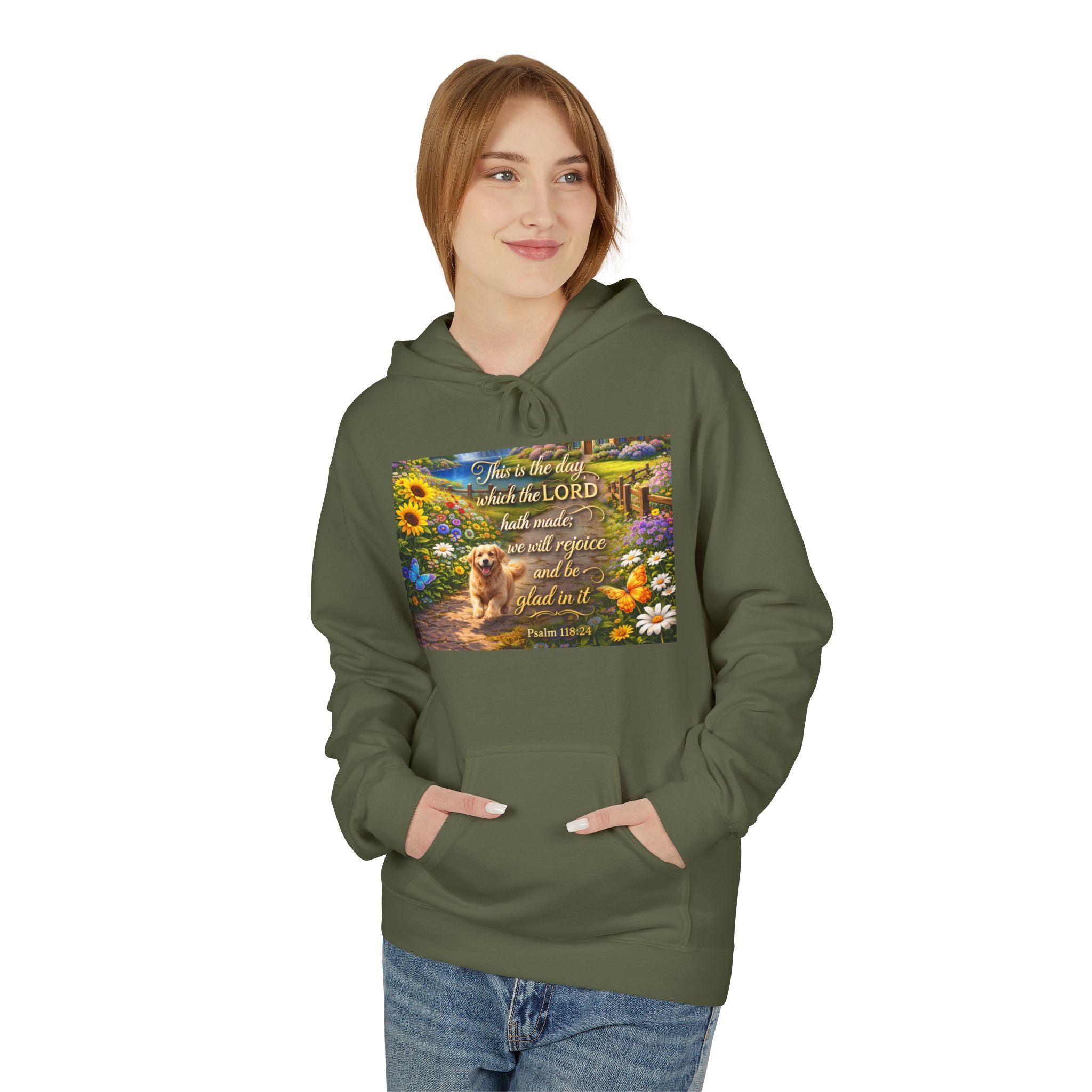 This Is the Day Which the Lord Hath Made Hoodie | Christian Scripture Faith Design