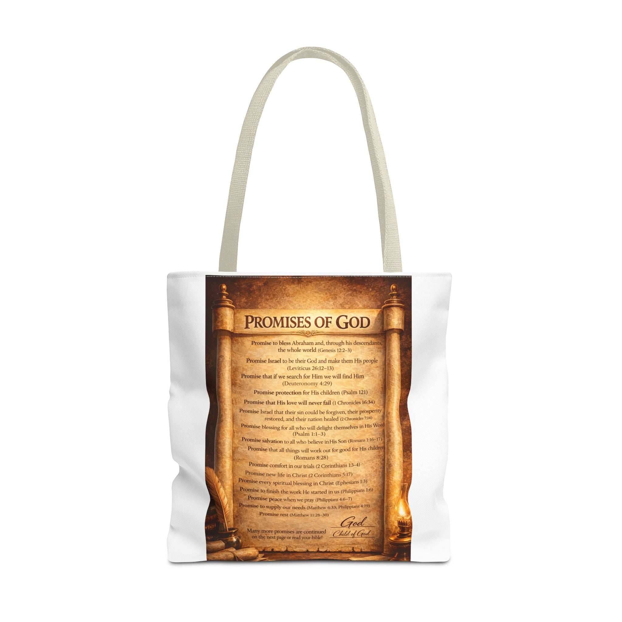 The Promises of God Tote Bag | Scripture Faith Design