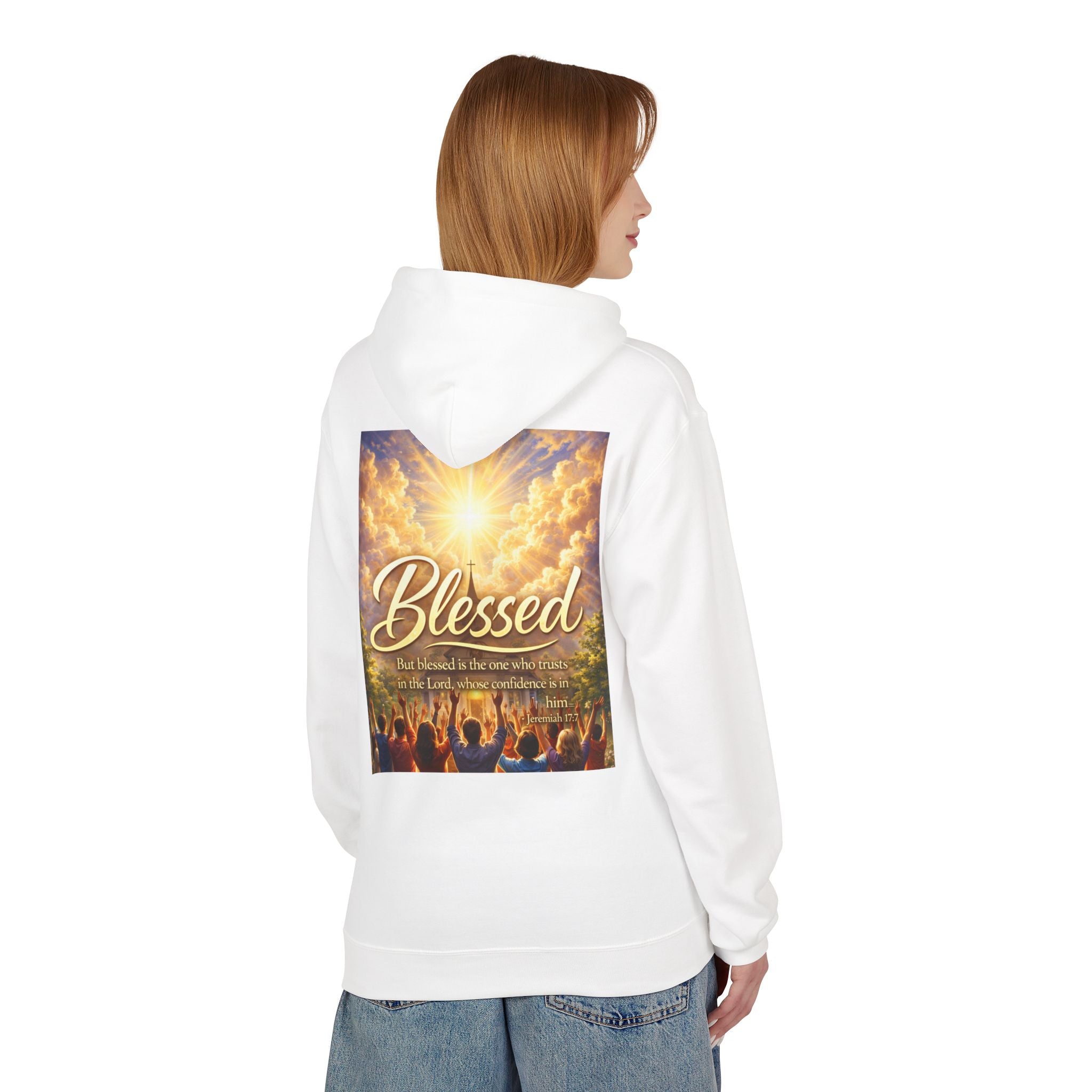 Blessed Worship Scene Hoodie | Christian Faith Sunrise Praise