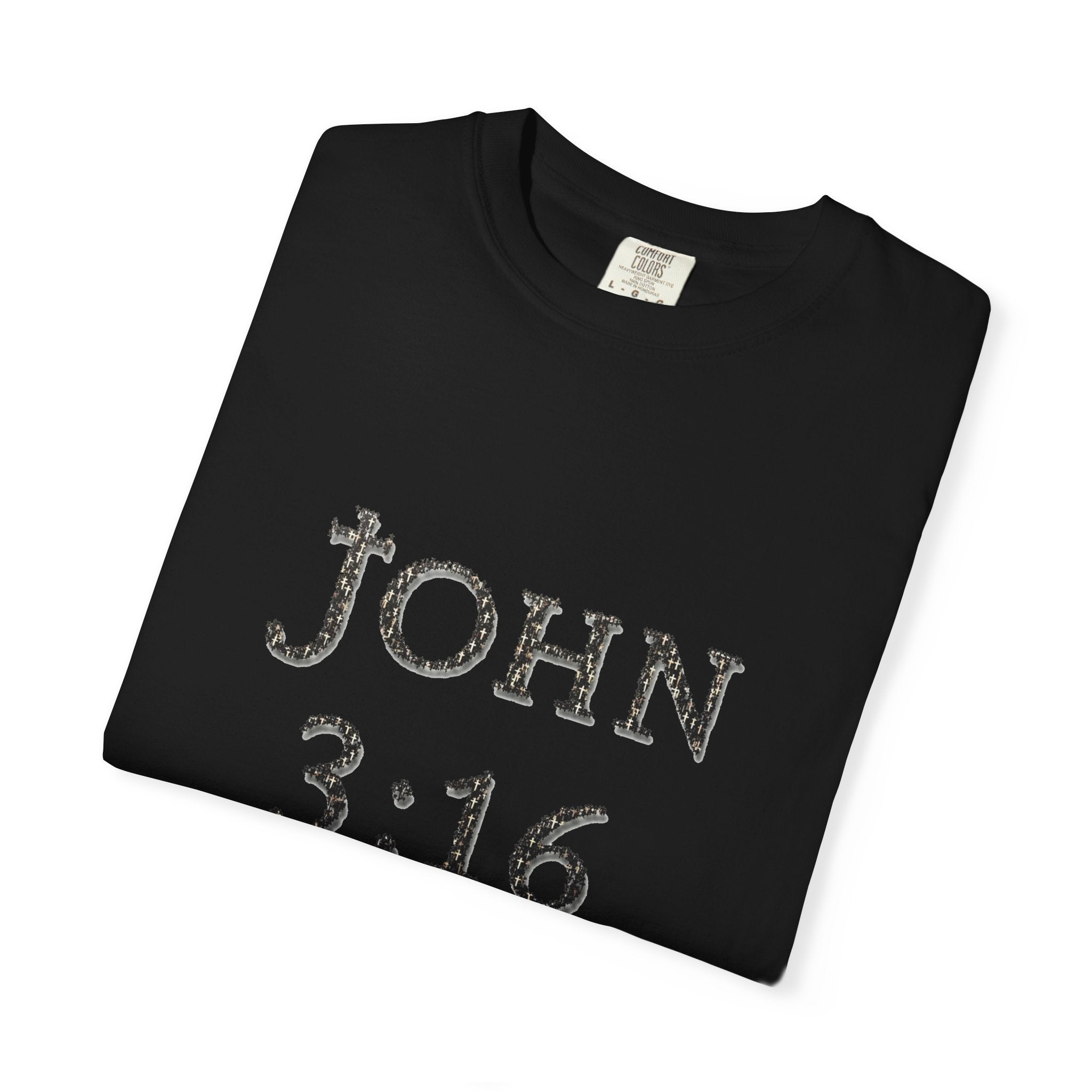 John 3:16 Scripture Cross T-shirt (Ver. 1) | Christian Bible Verse Tee