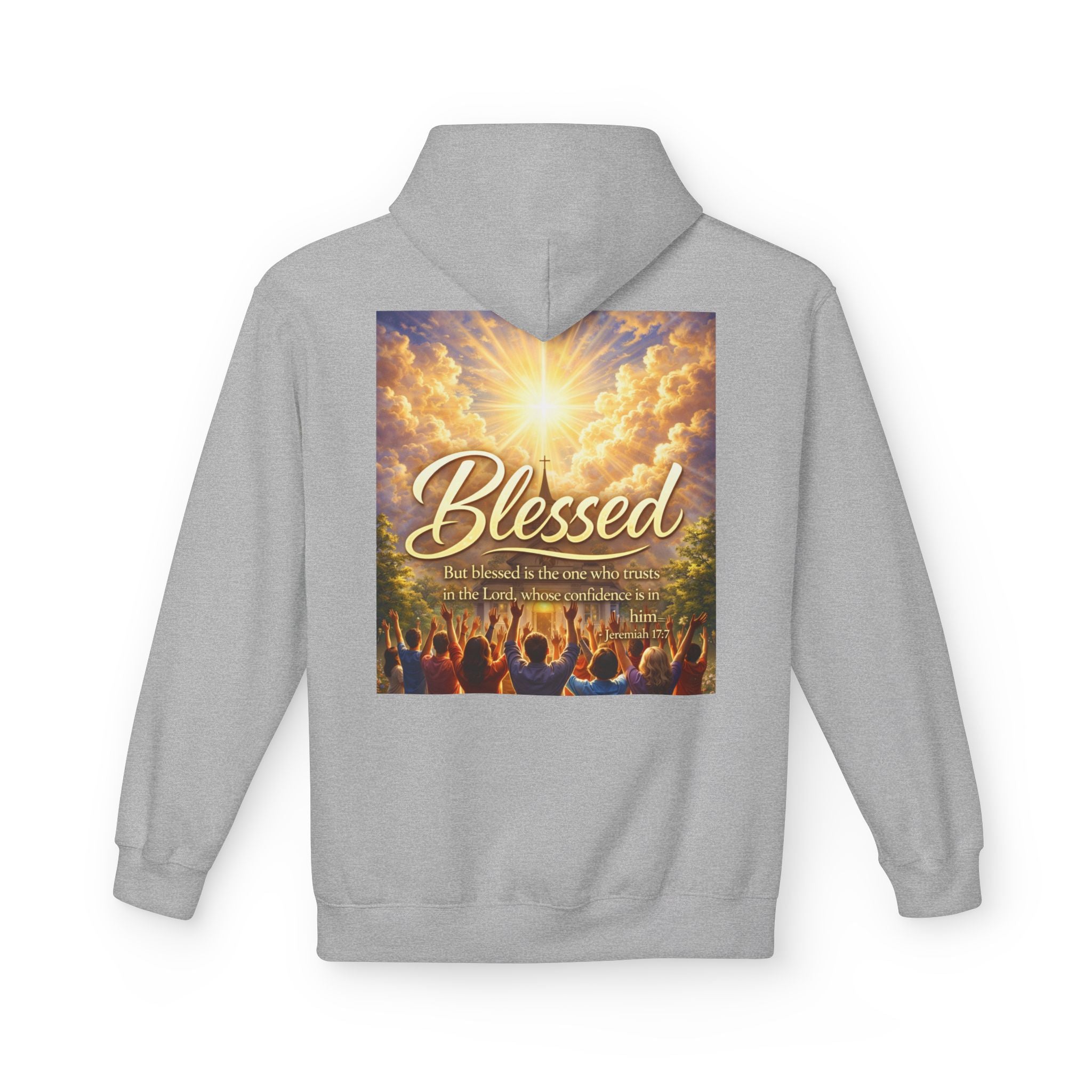 Blessed Worship Scene Hoodie | Christian Faith Sunrise Praise