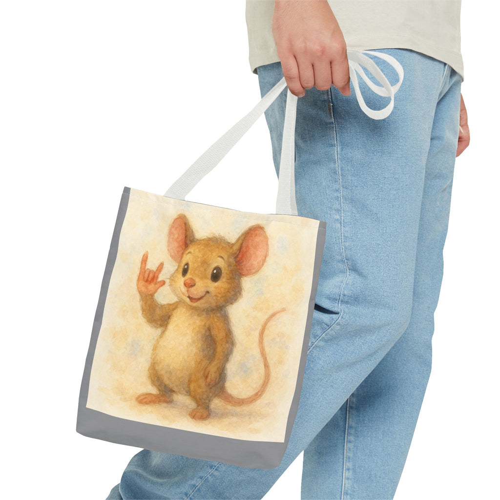 Tote Bag - Mouse 3 I Love You, Cute Animal Print, Carry-All Shoulder Bag, Reusable Shopping Tote, Gift for Animal Lovers
