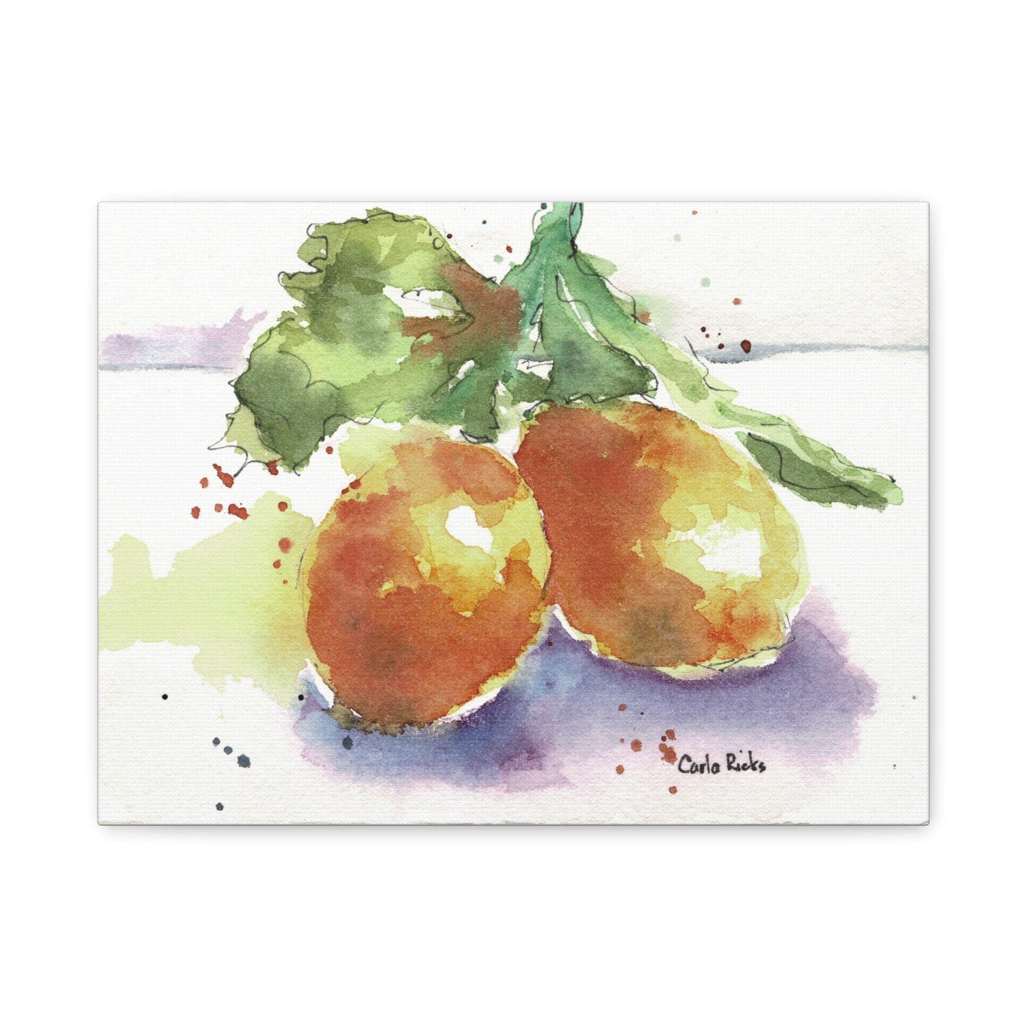 Canvas Print, Handpainted Watercolor of Yellow Lemons, Fine Art Wall Decor, Fruit Artwork, Kitchen Wall Art, Home Decor Print