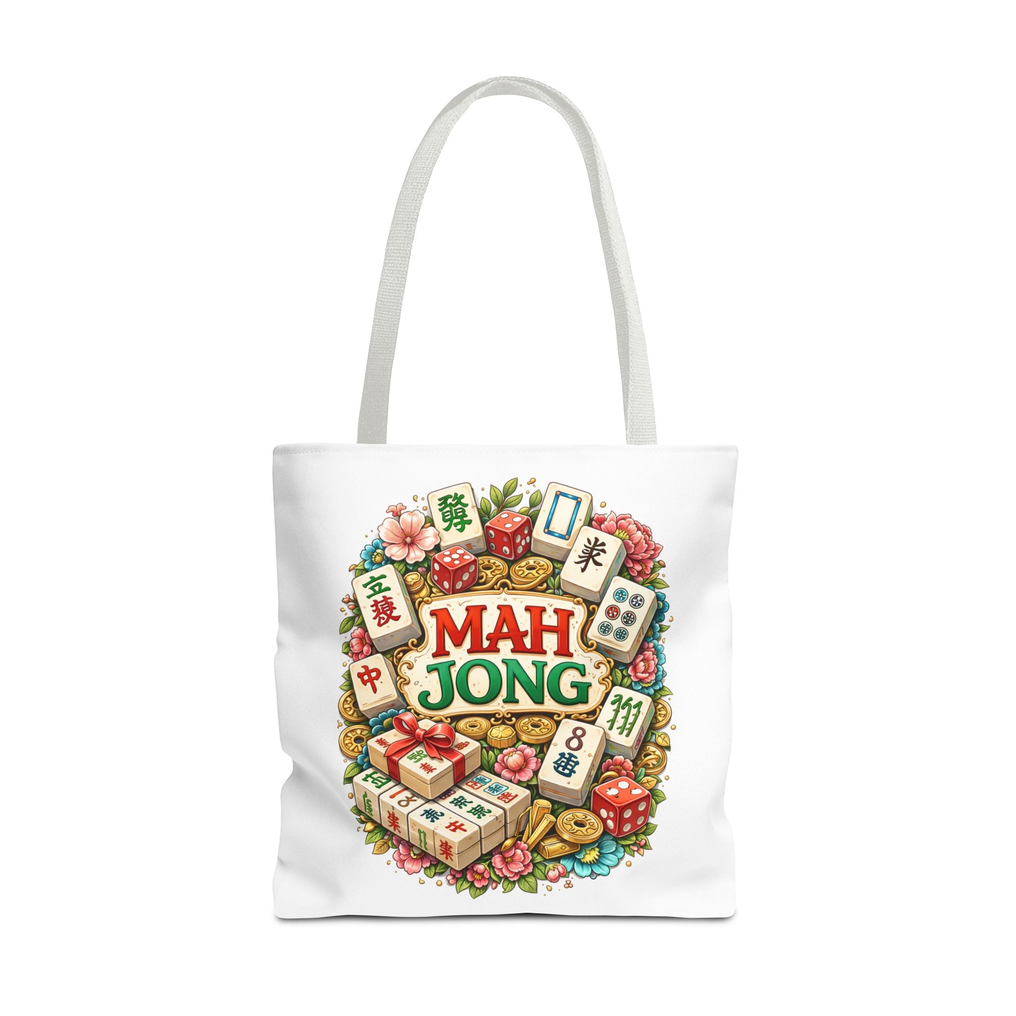 White Mahjong Tiles Tote Bag | All-Over Print Tote