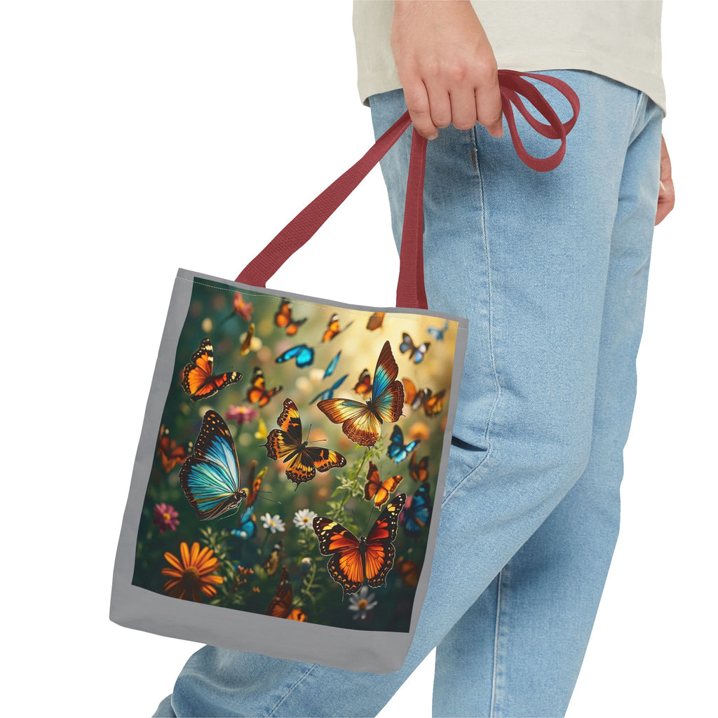 Butterfly Swam 2 Tote Bag - Floral Nature Garden Shopping Bag, Reusable Canvas Handbag, Eco-Friendly Market Tote, Gift for Her, Spring