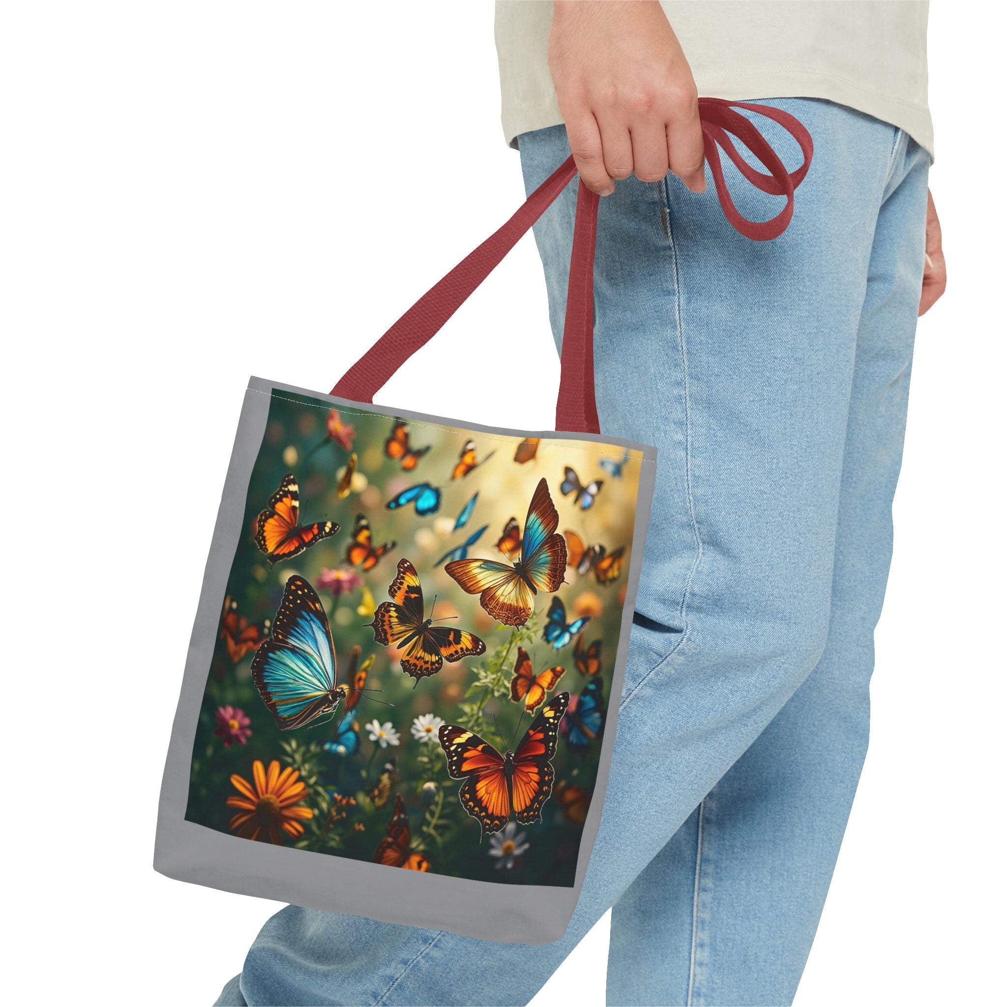 Butterfly Swam 2 Tote Bag - Floral Nature Garden Shopping Bag, Reusable Canvas Handbag, Eco-Friendly Market Tote, Gift for Her, Spring