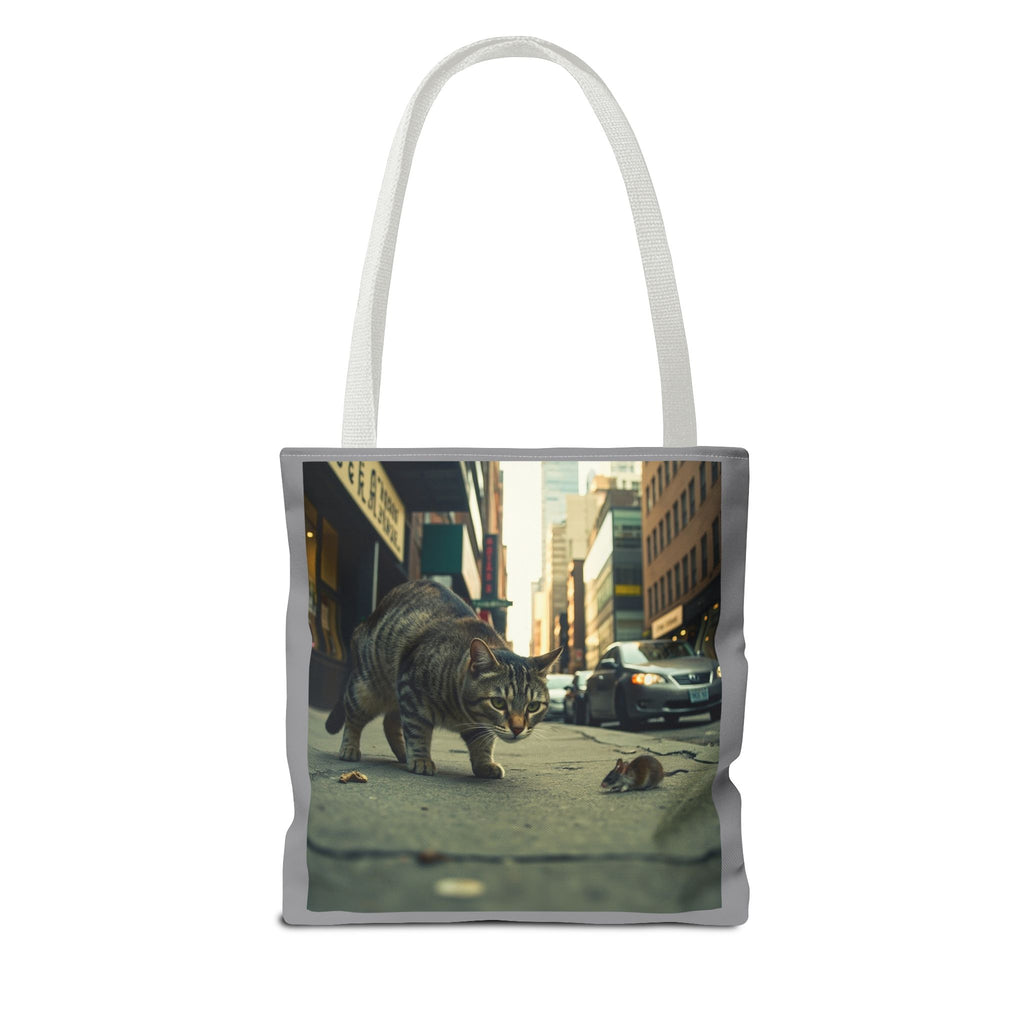 Cat and Mouse Tote Bag, Kitty Tote, Animal Print Bag, Cute Carryall, Canvas Shoulder Bag, Cat Lover Gift