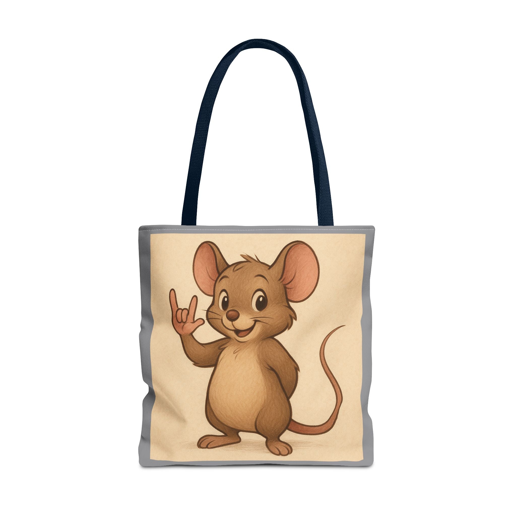 Tote Bag - Mouse I Love You, Cute Animal Print, Carry-All Shoulder Bag, Reusable Shopping Tote, Gift for Animal Lovers, Eco-Friendly Grocery