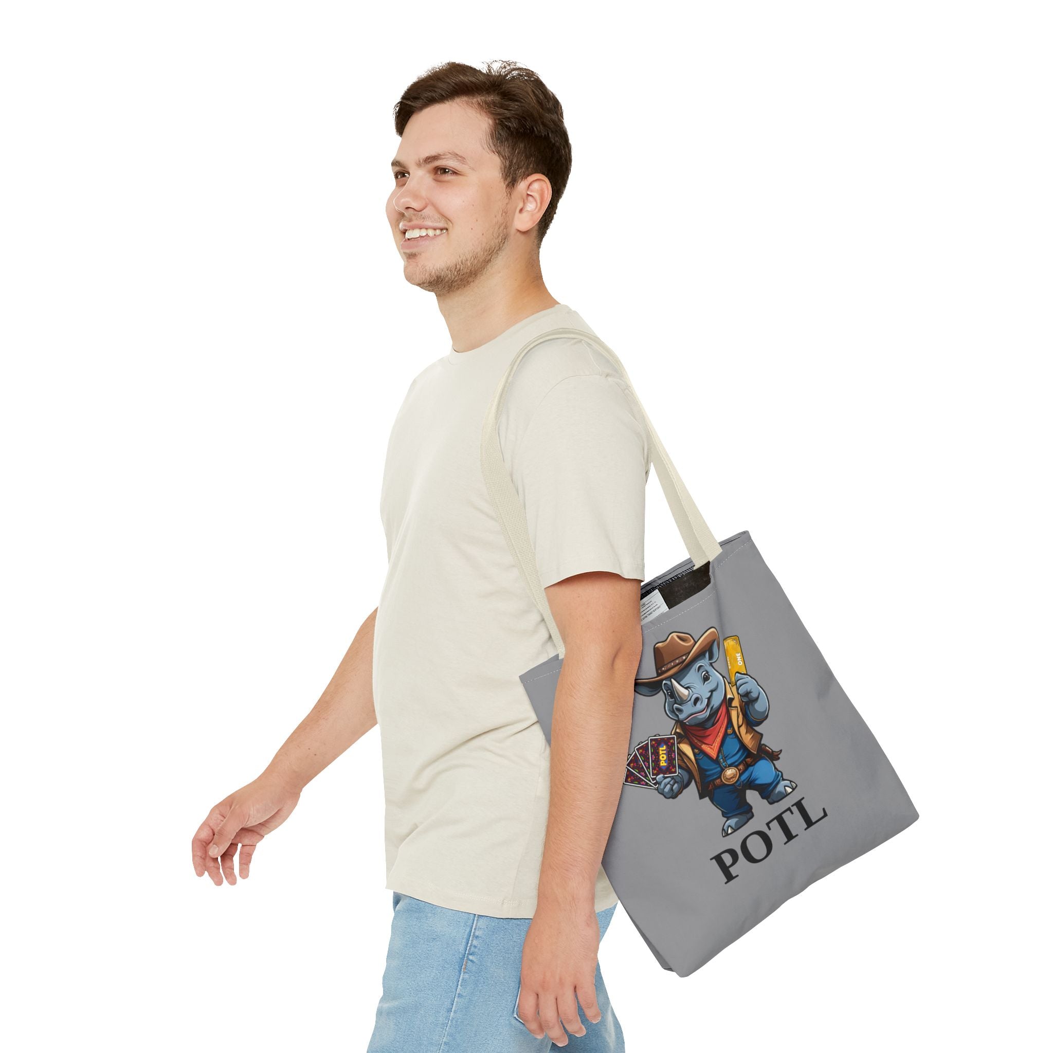 POTL Rhino Cowboy Mascot Tote Bag