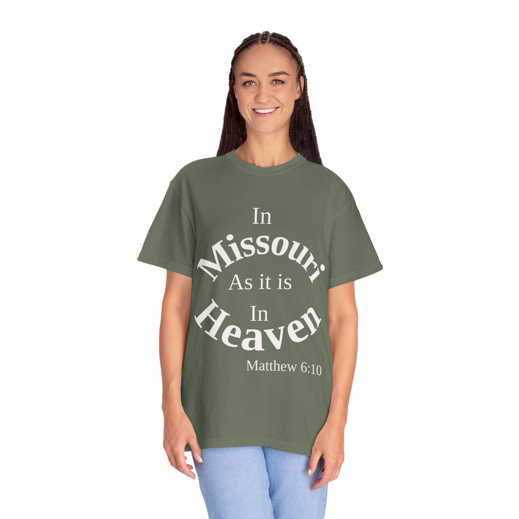 Missouri Unisex T-Shirt, Matthew 6:10 Faith Apparel, Everyday Inspiration Tee, Home State Love Christian Clothing