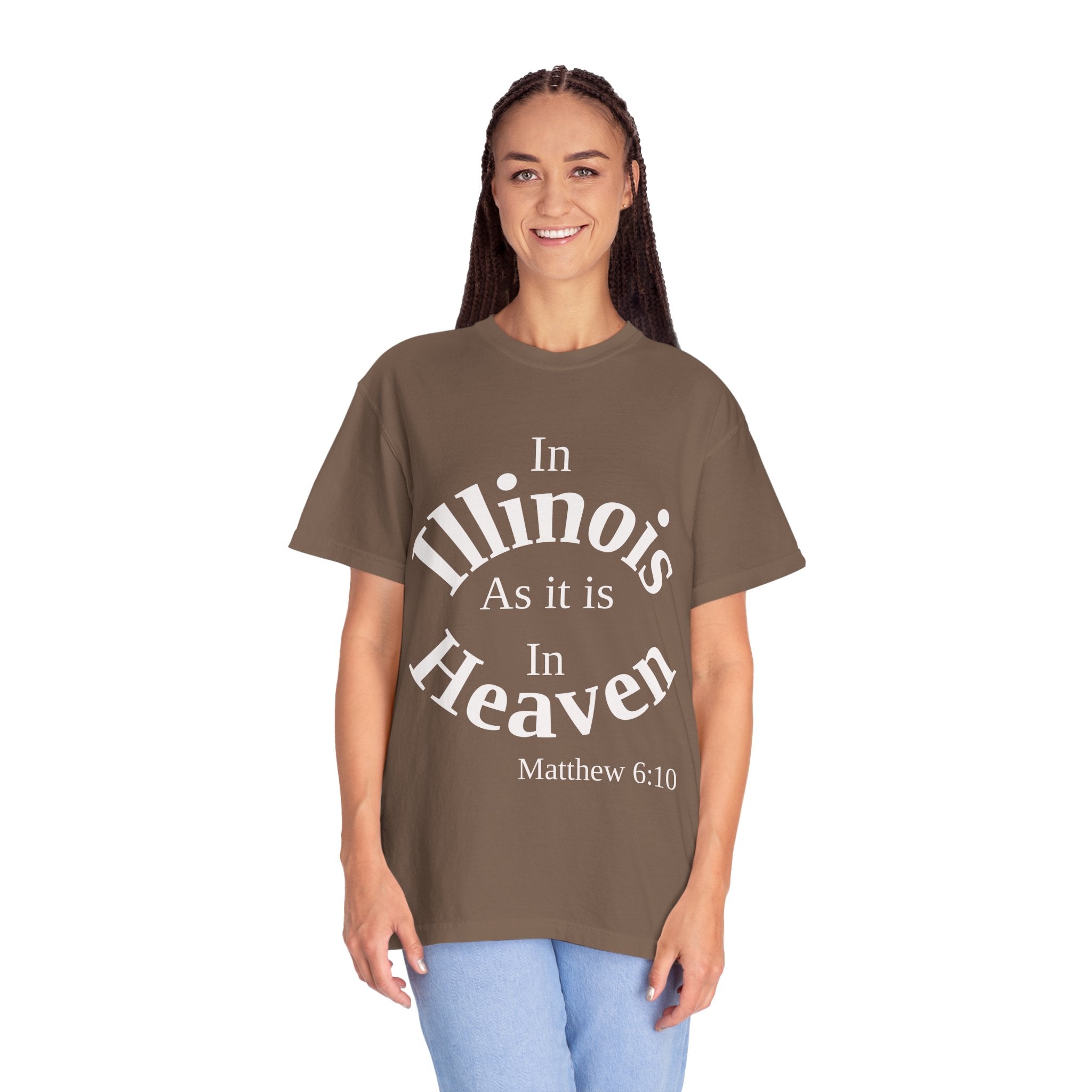 Illinois Unisex T-Shirt, Matthew 6:10 Faith Apparel, Everyday Inspiration Tee, Home State Love Christian Clothing