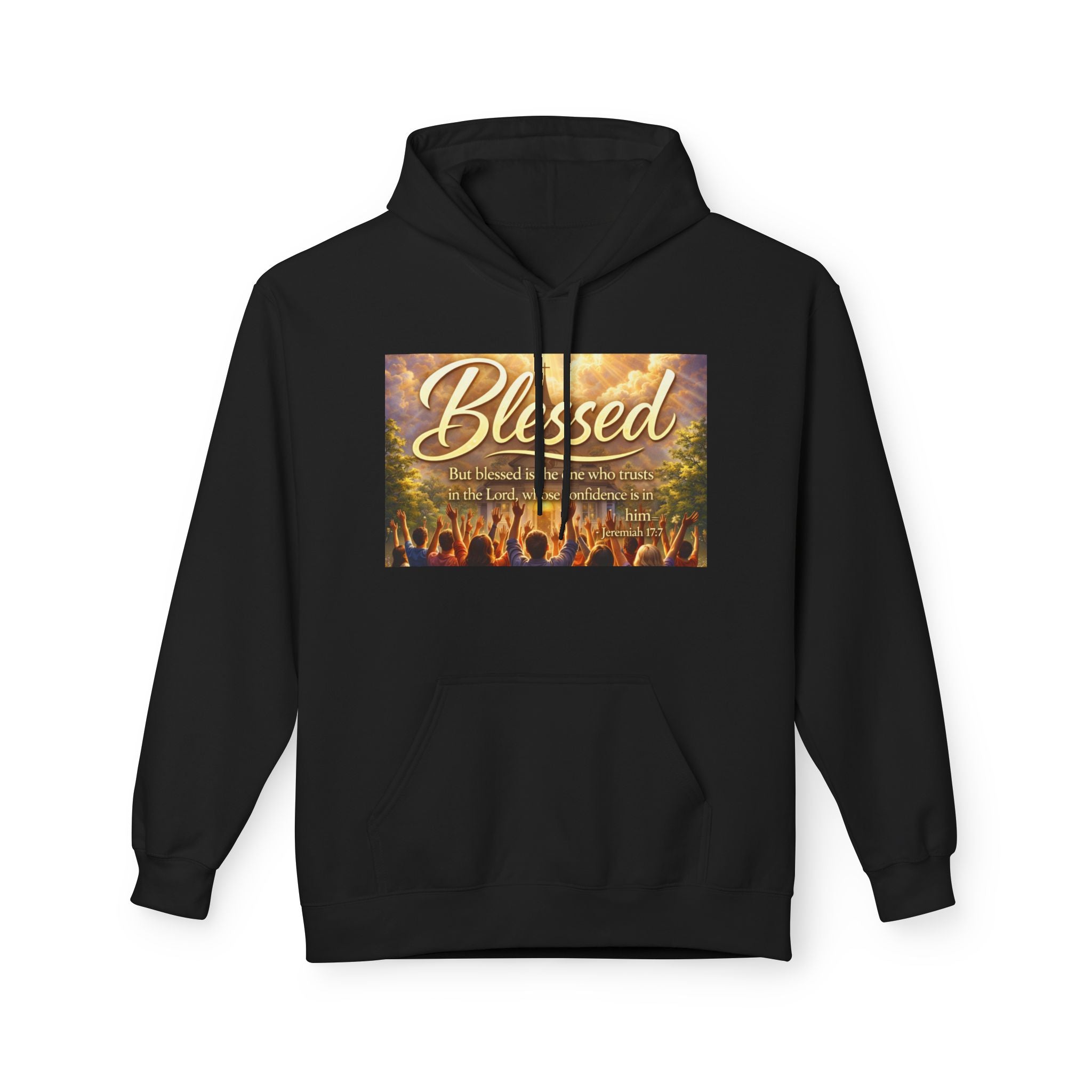 Blessed Worship Scene Hoodie | Christian Faith Sunrise Praise