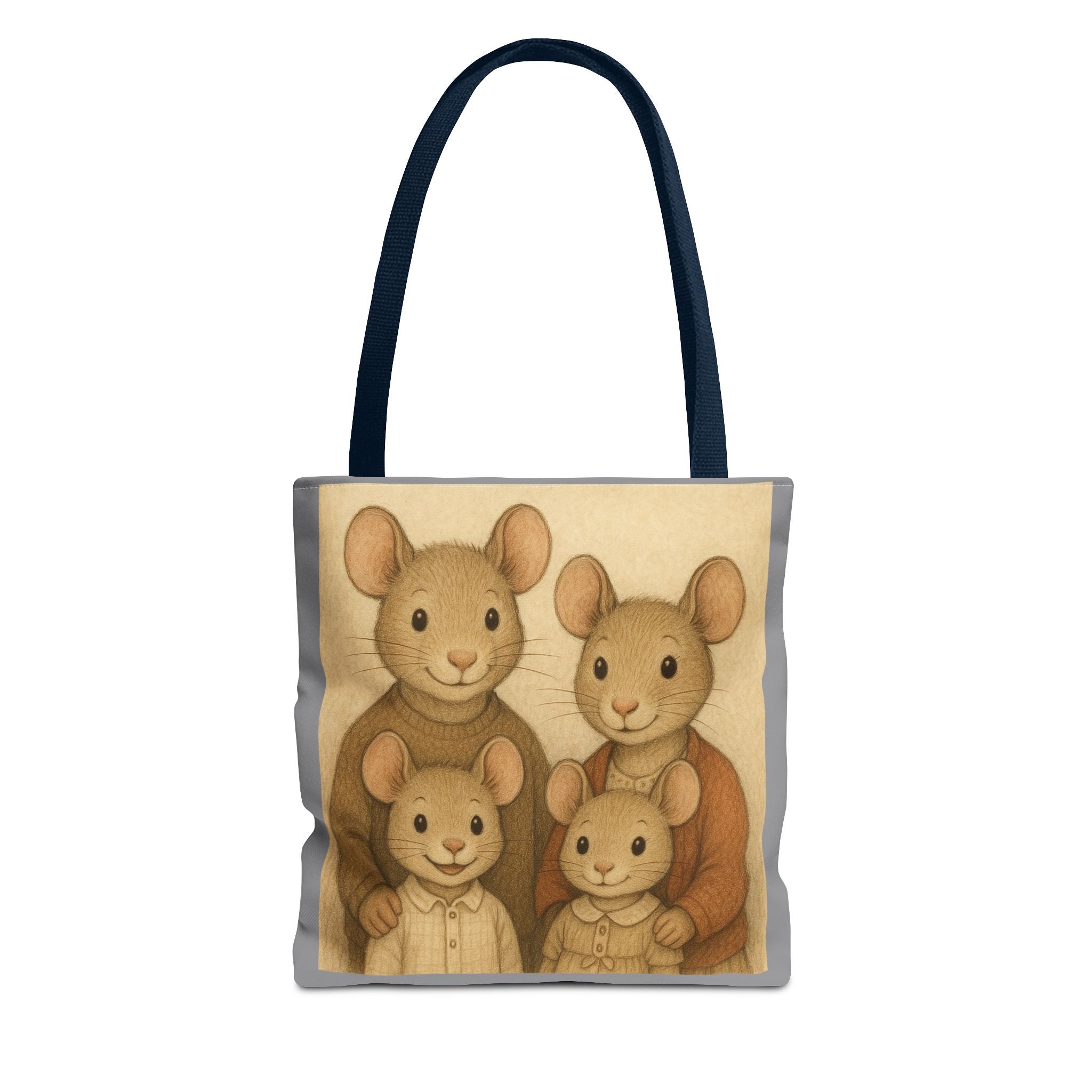 Tote Bag - Mouse Family, Cute Animal Print, Carry-All Shoulder Bag, Reusable Shopping Tote, Gift for Animal Lovers