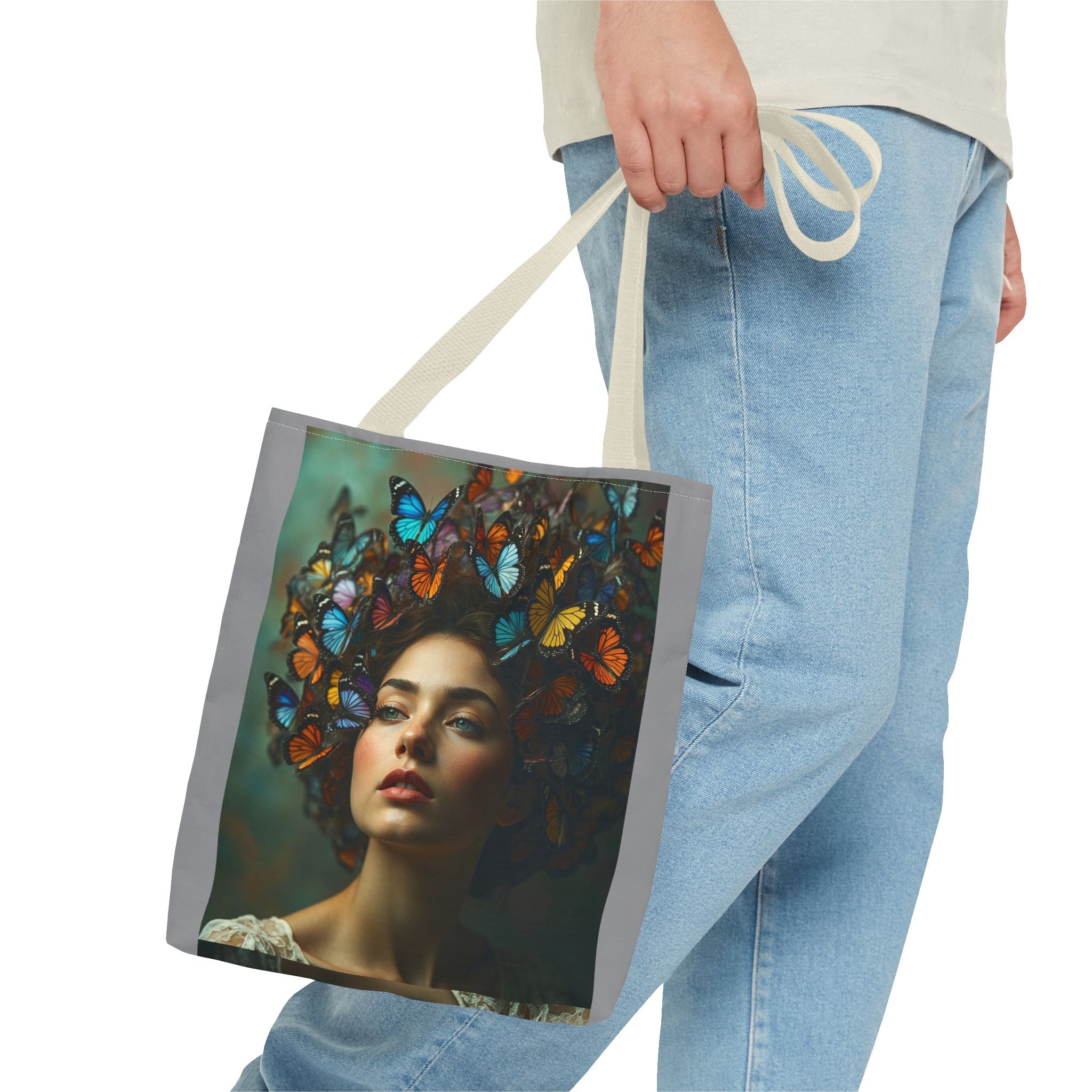 Tote Bag - Butterfly Hair, Carry-All Shoulder Bag, Reusable Shopping Tote, Gift for Animal Lovers