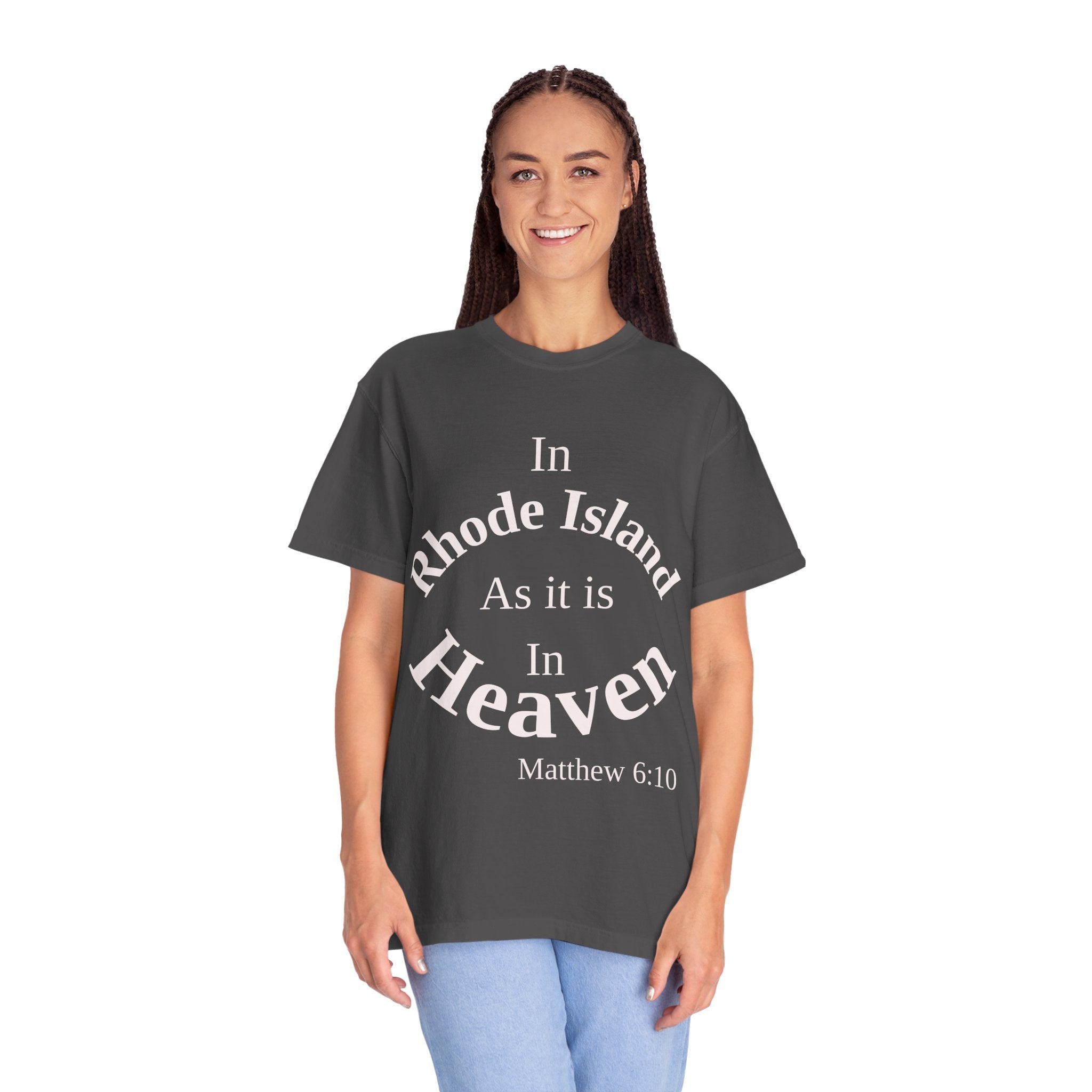 Rhode Island Unisex T-Shirt, Matthew 6:10 Faith Apparel, Everyday Inspiration Tee, Home State Love Christian Clothing