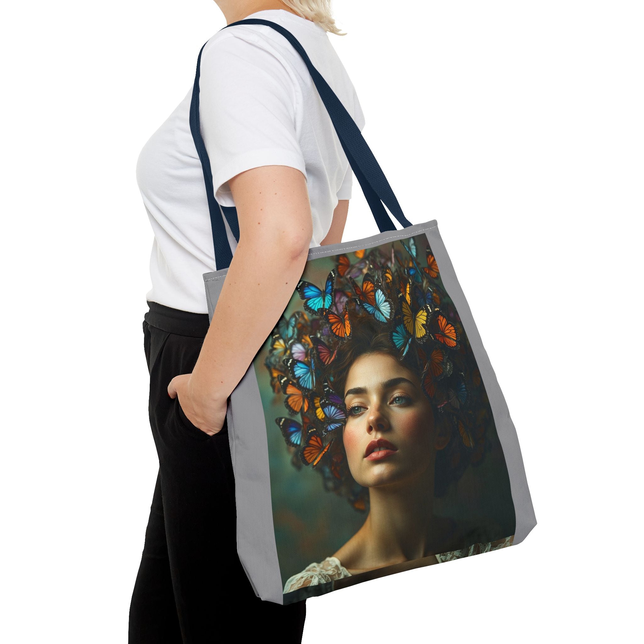 Tote Bag - Butterfly Hair, Carry-All Shoulder Bag, Reusable Shopping Tote, Gift for Animal Lovers