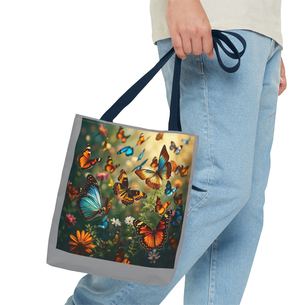 Butterfly Swam 2 Tote Bag - Floral Nature Garden Shopping Bag, Reusable Canvas Handbag, Eco-Friendly Market Tote, Gift for Her, Spring