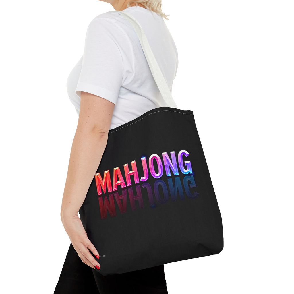 Black Mahjong Tiles Tote Bag | All-Over Print Tote