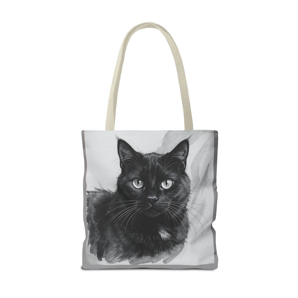 Tote Bag - Charcoal Cat, Carry-All Shoulder Bag, Reusable Shopping Tote, Gift for Animal Lovers