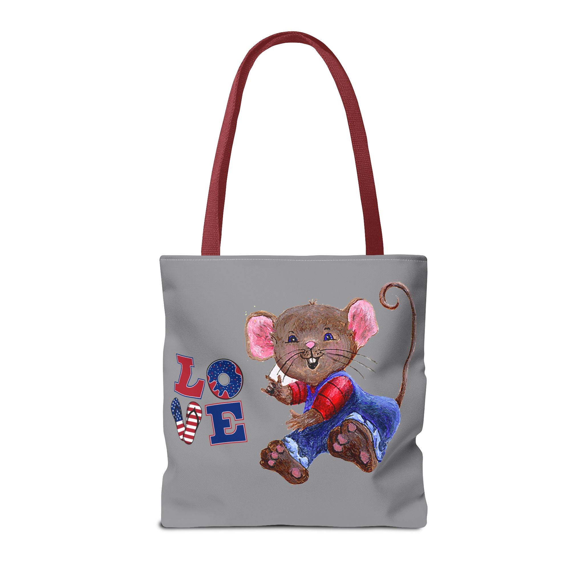 I Love You Mouse Patriotic LOVE Tote Bag | Mouse 2 | All-Over Print