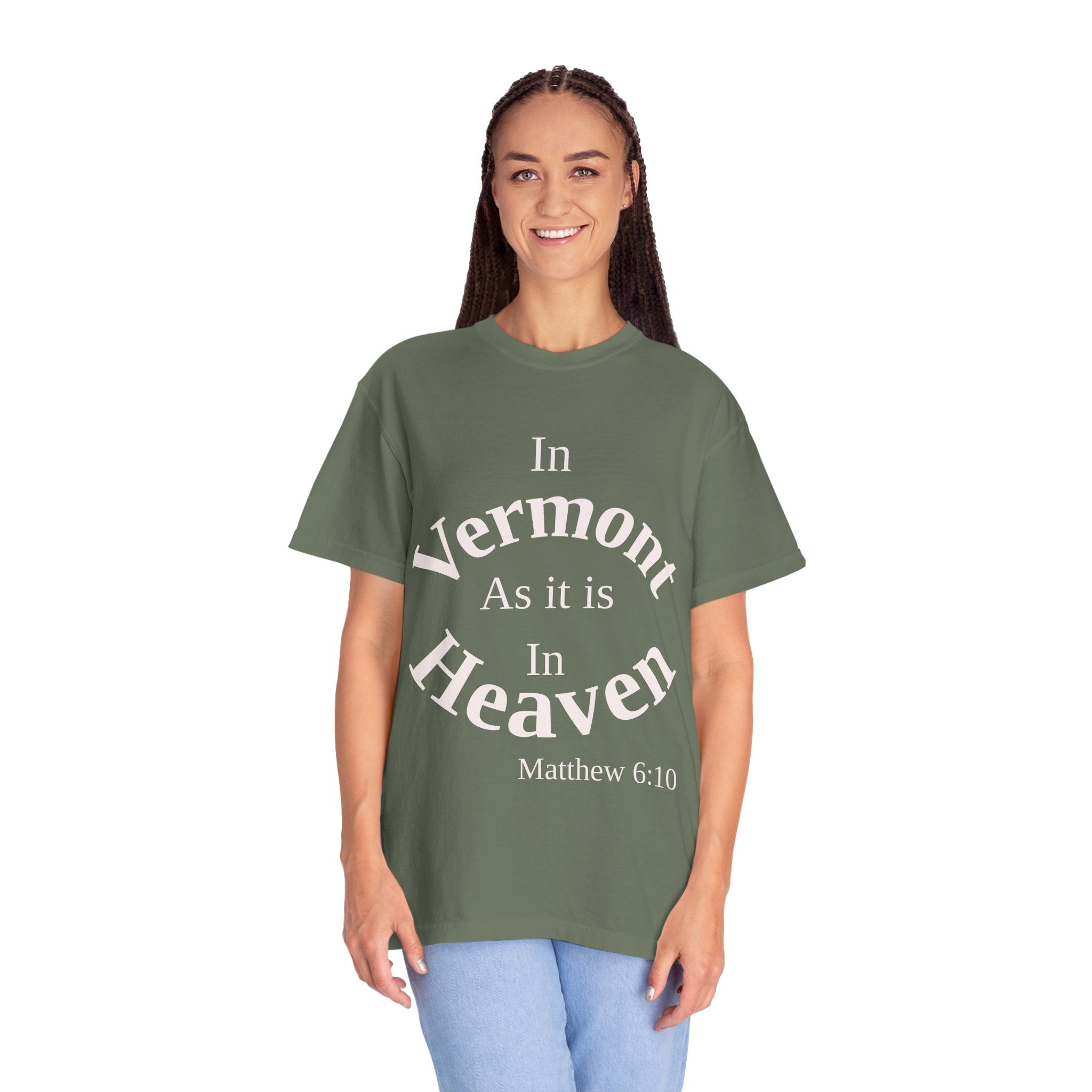 Vermont Unisex T-Shirt, Matthew 6:10 Faith Apparel, Everyday Inspiration Tee, Home State Love Christian Clothing