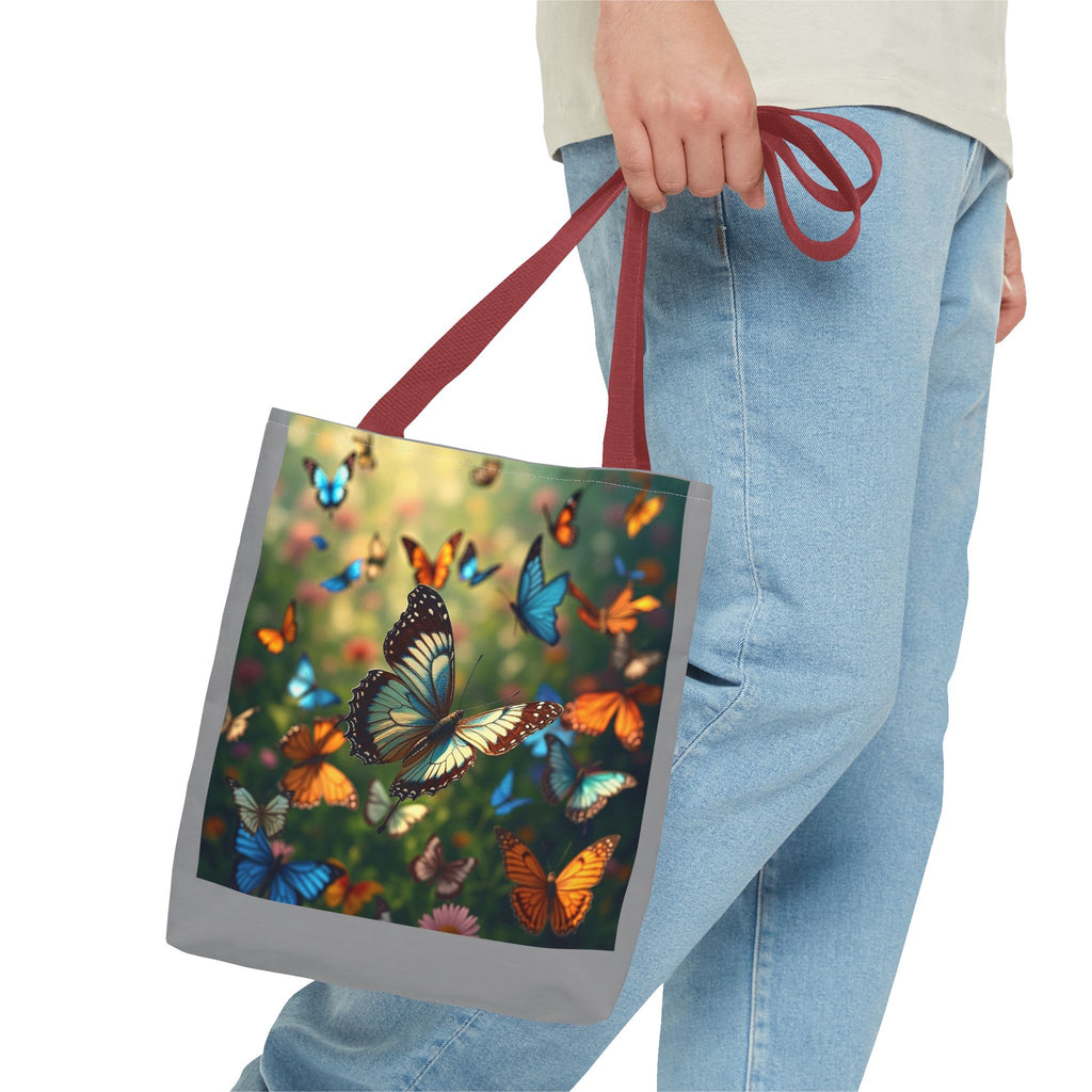 Butterfly Swam 1 Tote Bag - Floral Nature Garden Shopping Bag, Reusable Canvas Handbag, Eco-Friendly Market Tote, Gift for Her, Spring